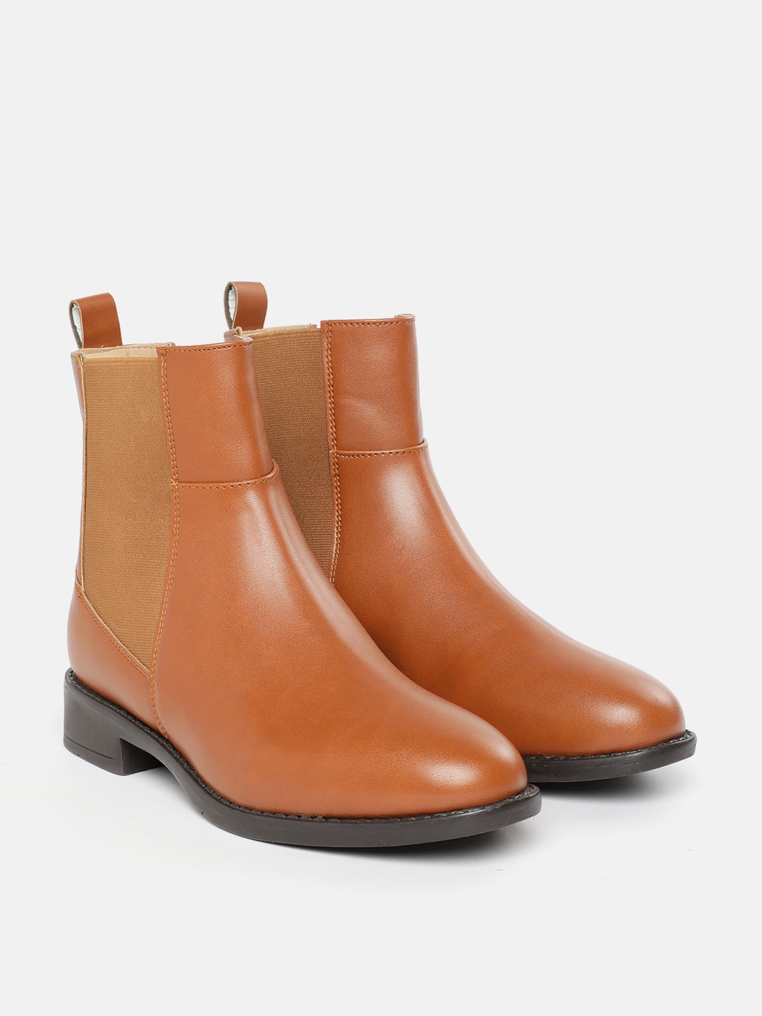 

Allen Solly Women Mid-Top Chelsea Boots, Tan