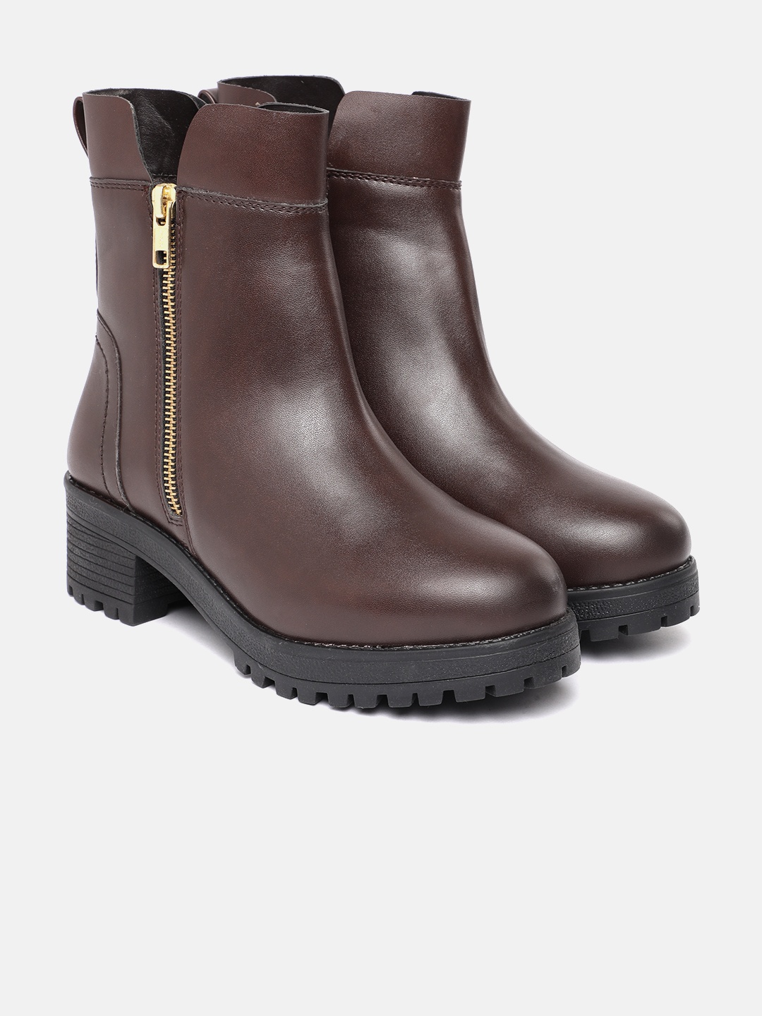 

Allen Solly Women Mid-Top Block Heeled Regular Boots, Brown