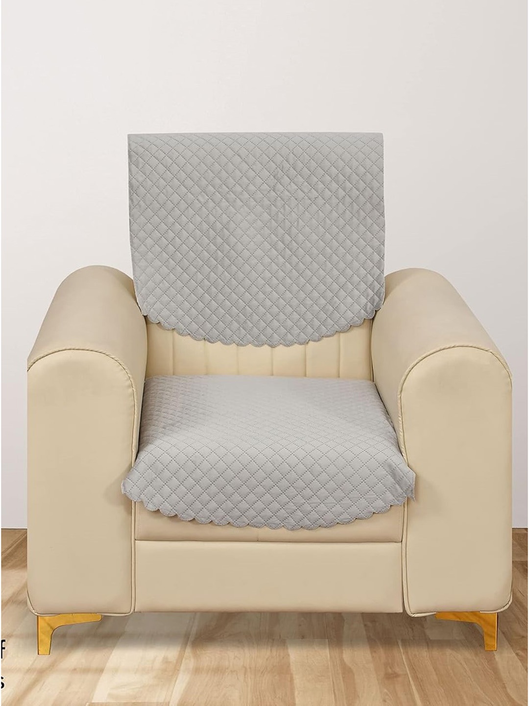 

Bajo's Grey 2 Pieces Velvet Sofa Cover