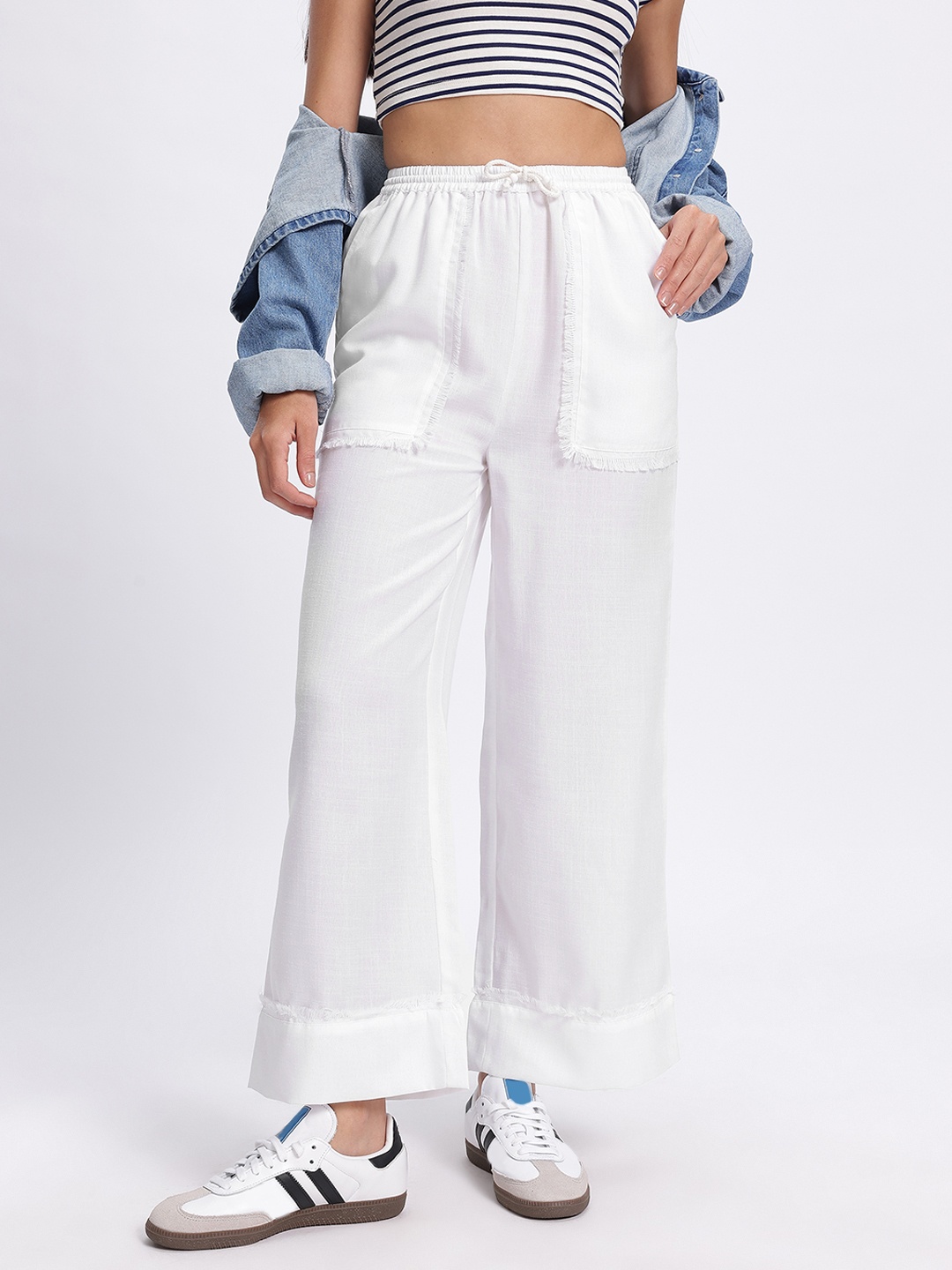 

glitchez Women Everyday Musts Regular Fit Trousers, White