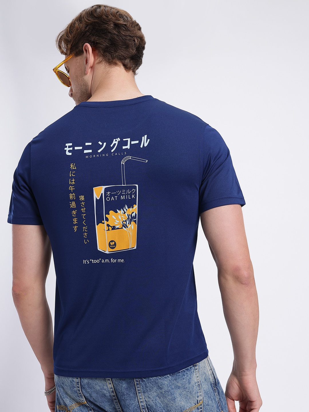 

glitchez Good Vibes Only Printed T-shirt, Navy blue