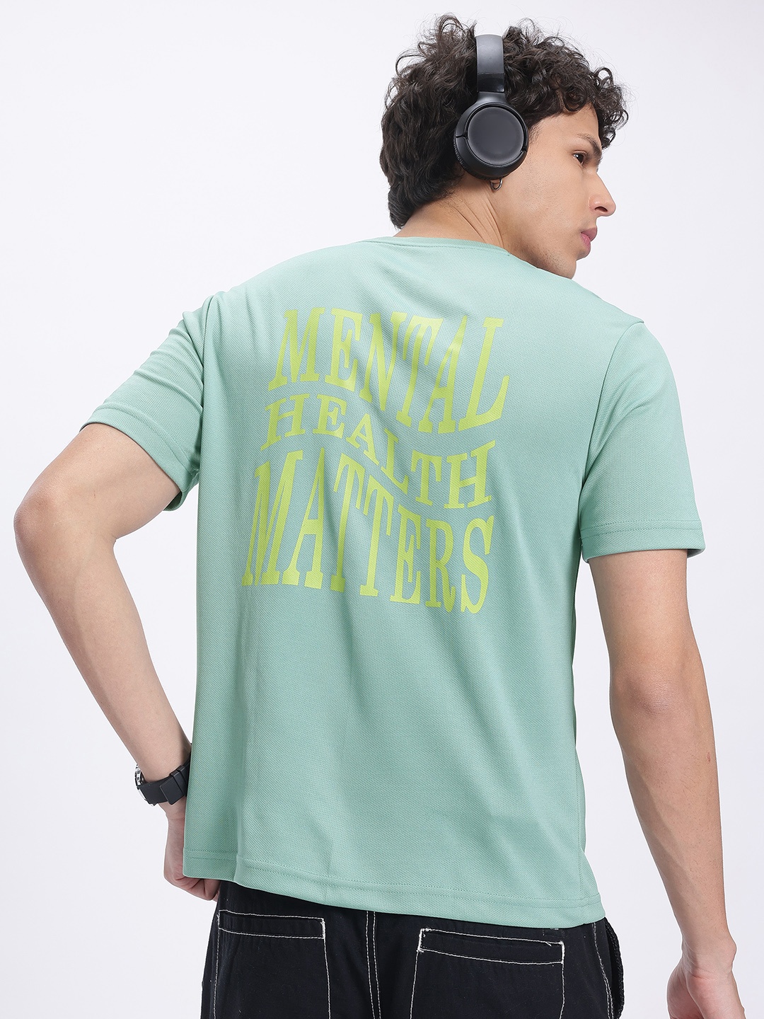

glitchez Slogan Story Back Printed T-shirt, Green