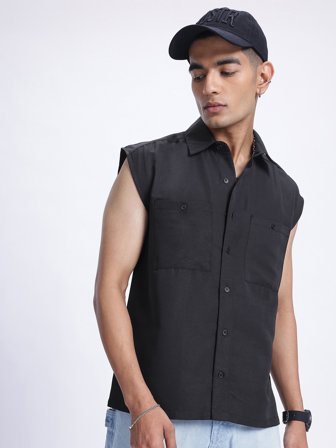 

glitchez Urban Edge Extended Sleeve Shirt, Black