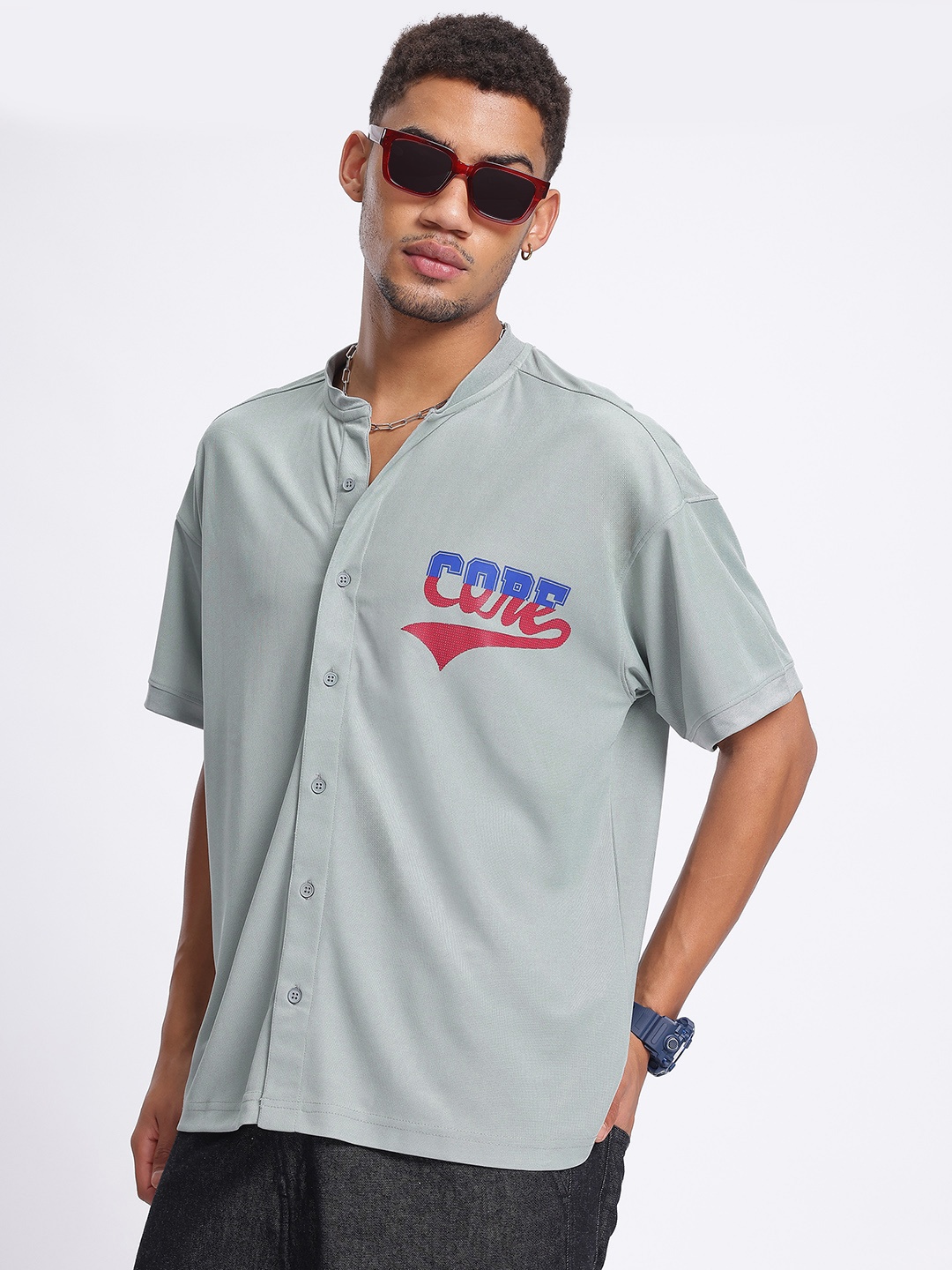 

glitchez Typography Edge Shirt, Green