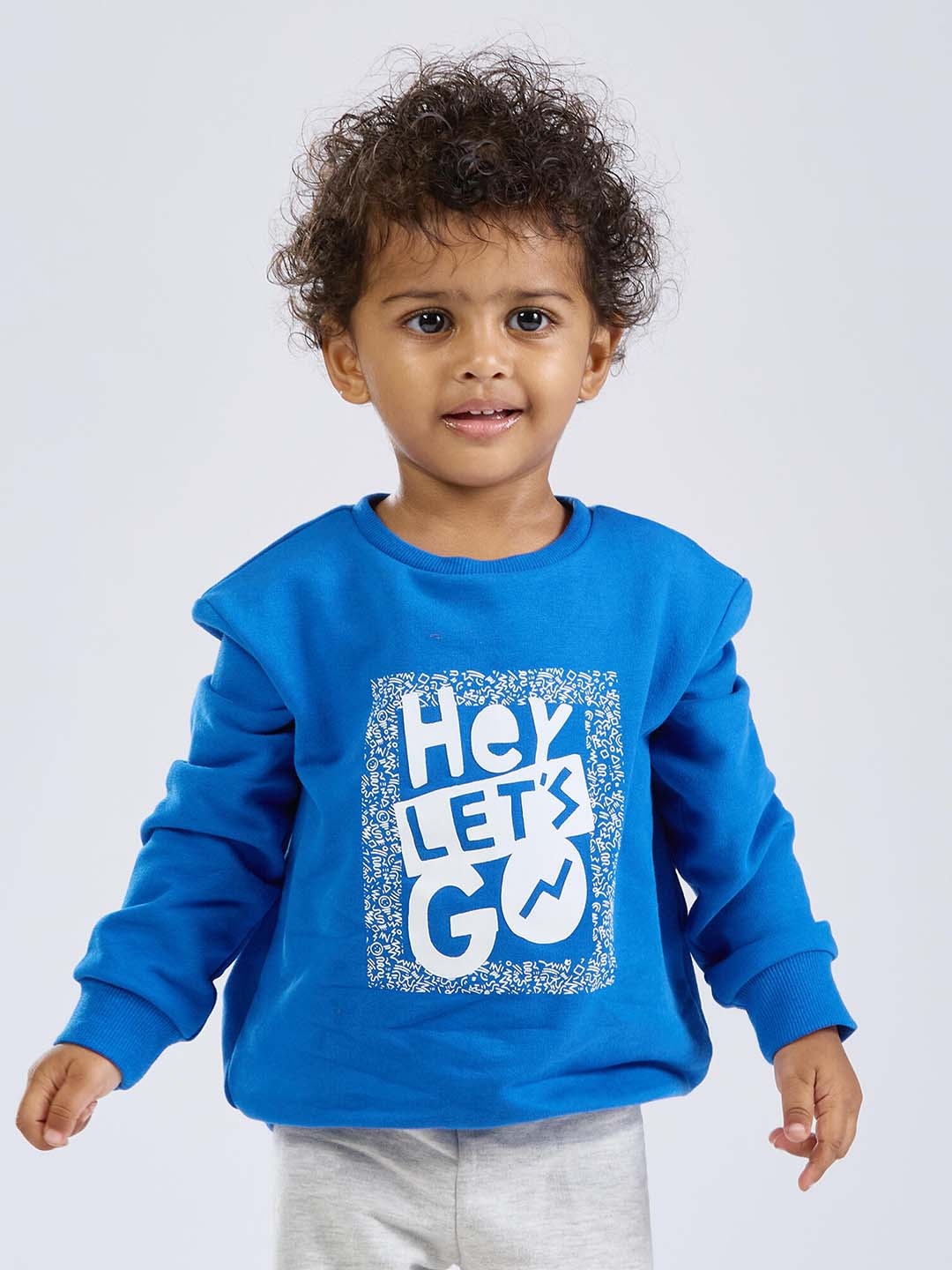 

Domyos By Decathlon Boys Typography Printed Cotton Sweatshirt, Blue