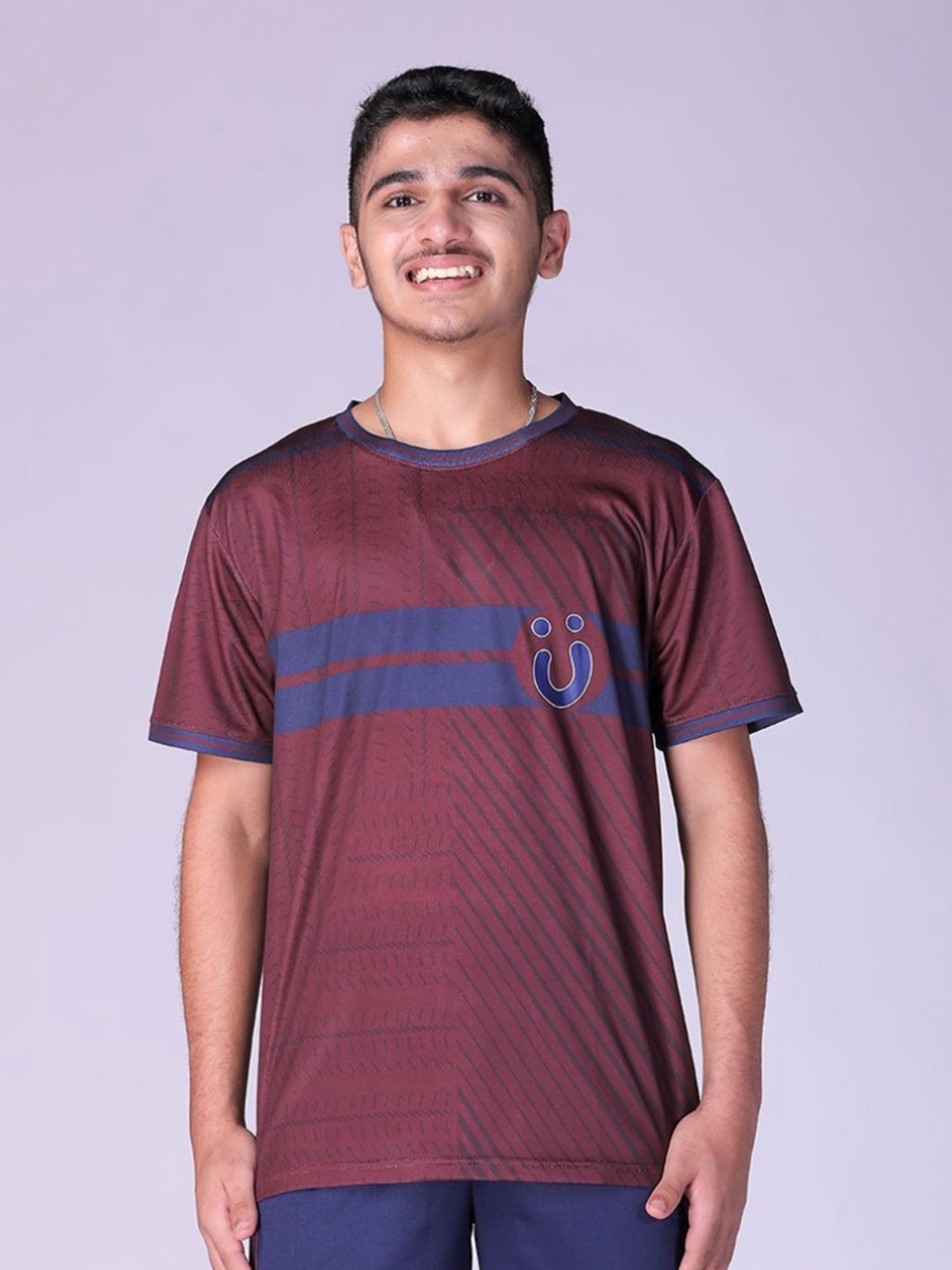 

UMILDO Boys Varsity Printed T-shirt, Maroon