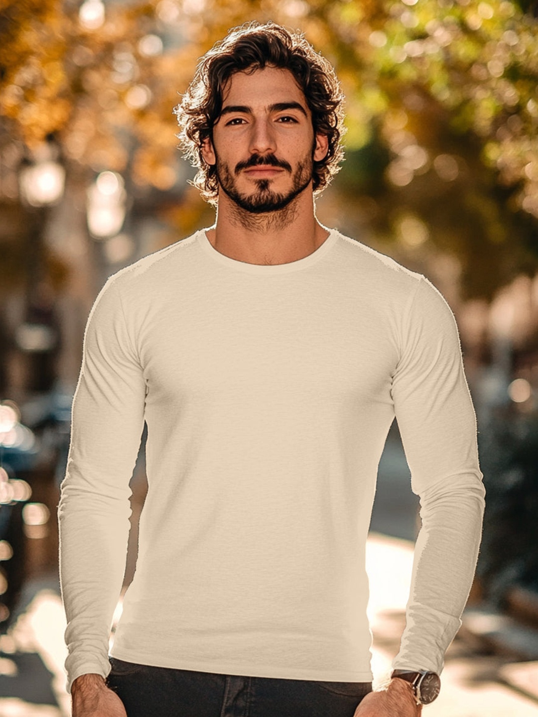 

VEIRDO Men T-shirt, Beige