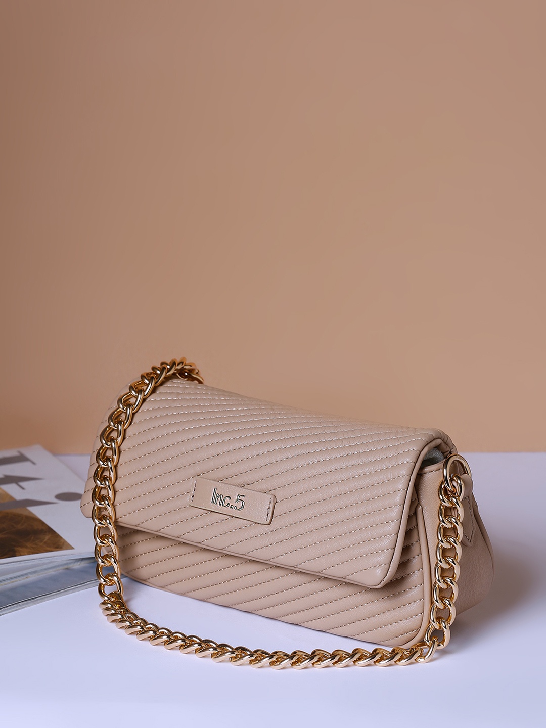 

Inc 5 Textured Sling Bag, Beige