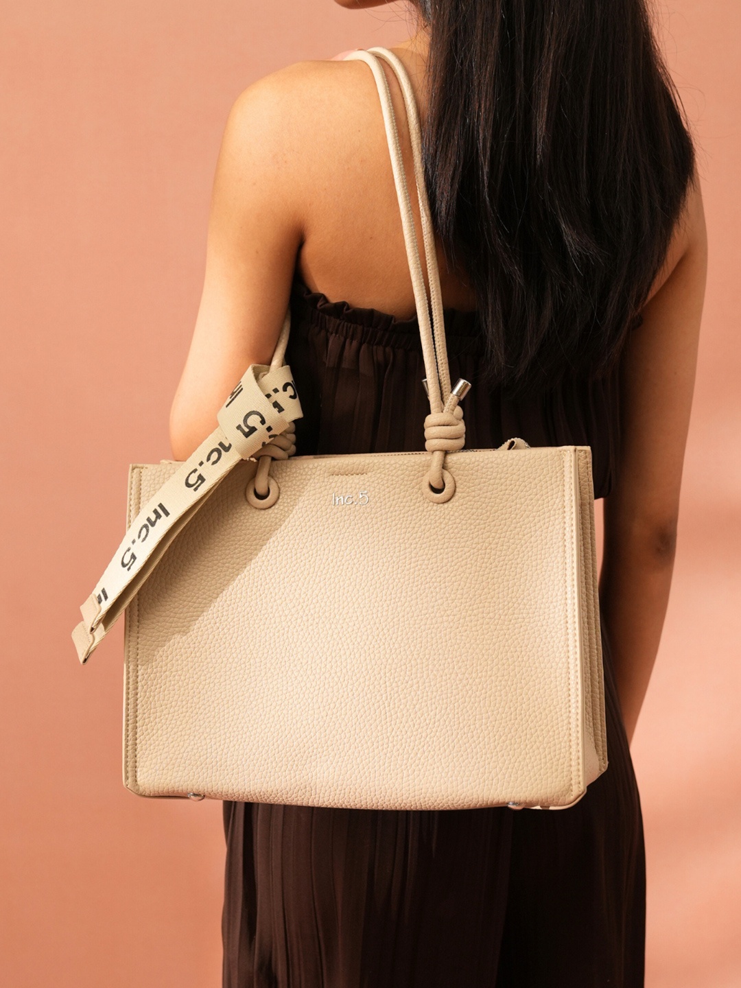 

Inc 5 Textured Shoulder Bag, Beige