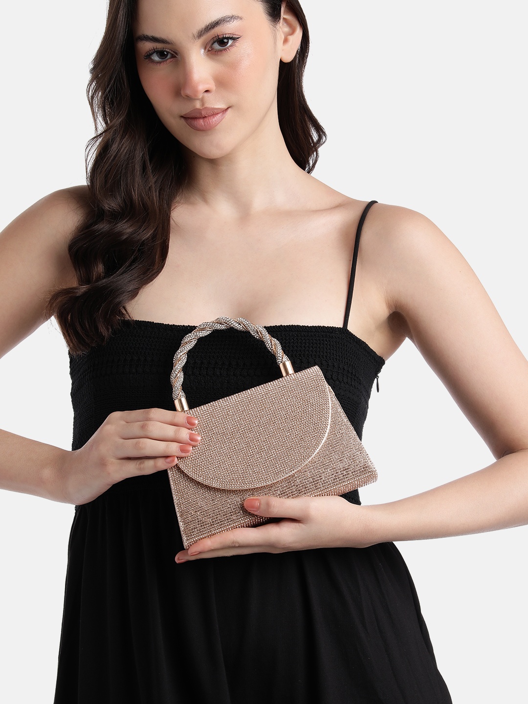 

Lino Perros Embellished Envelope Clutch, Rose gold