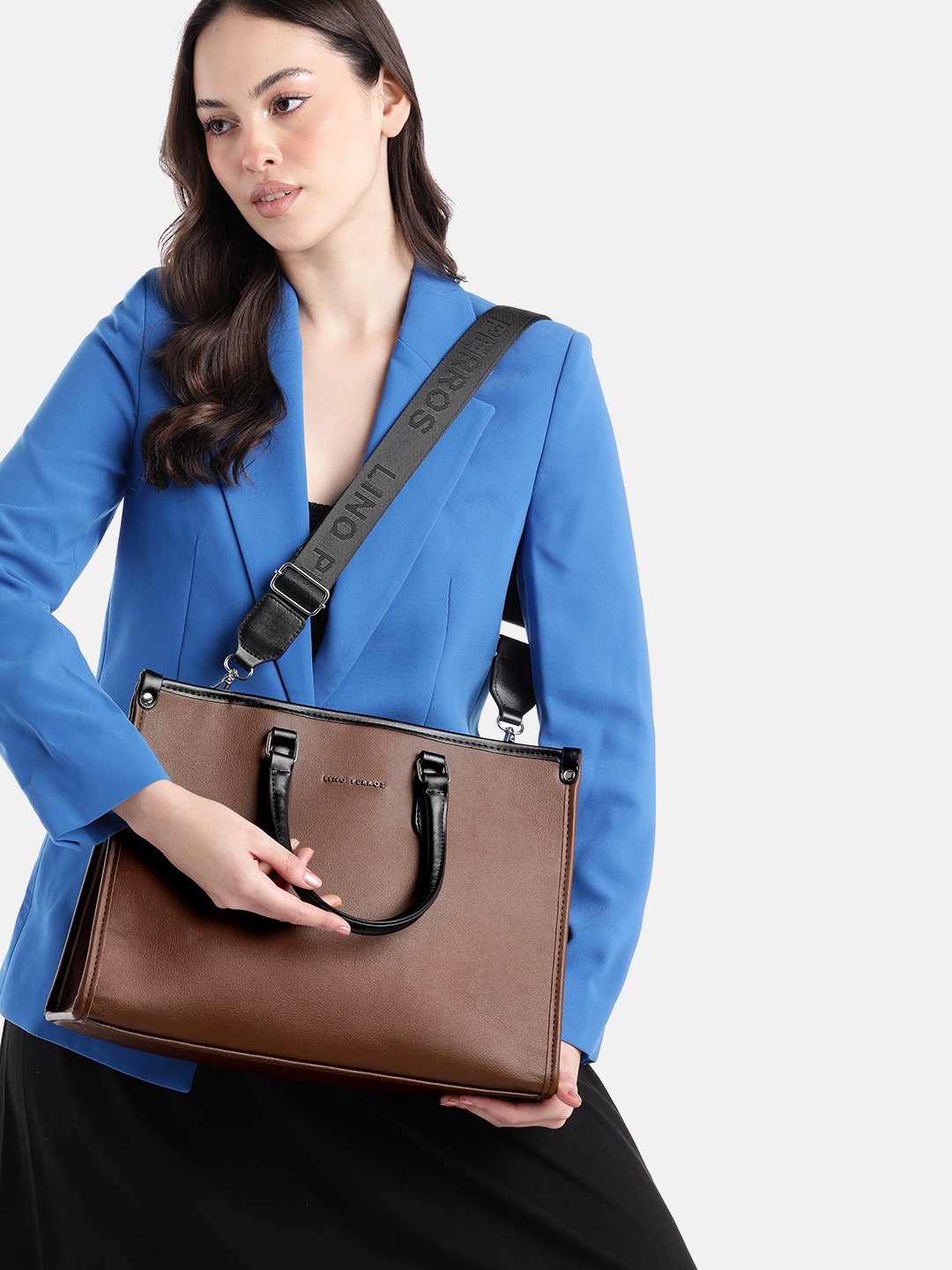 Lino Perros Oversized Structured Handheld Bag, Brown