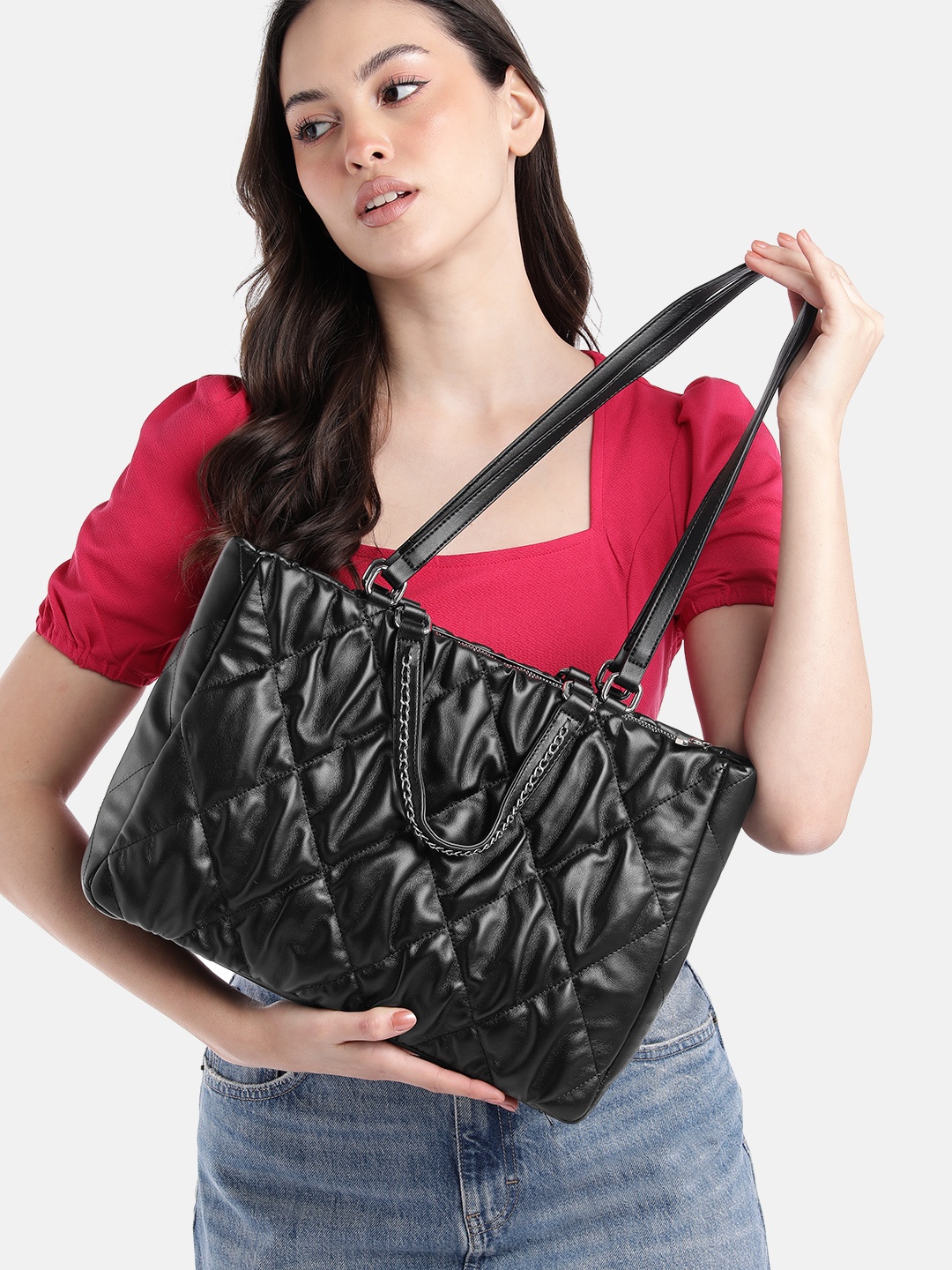 

Lino Perros Quilted Shoulder Bag, Black