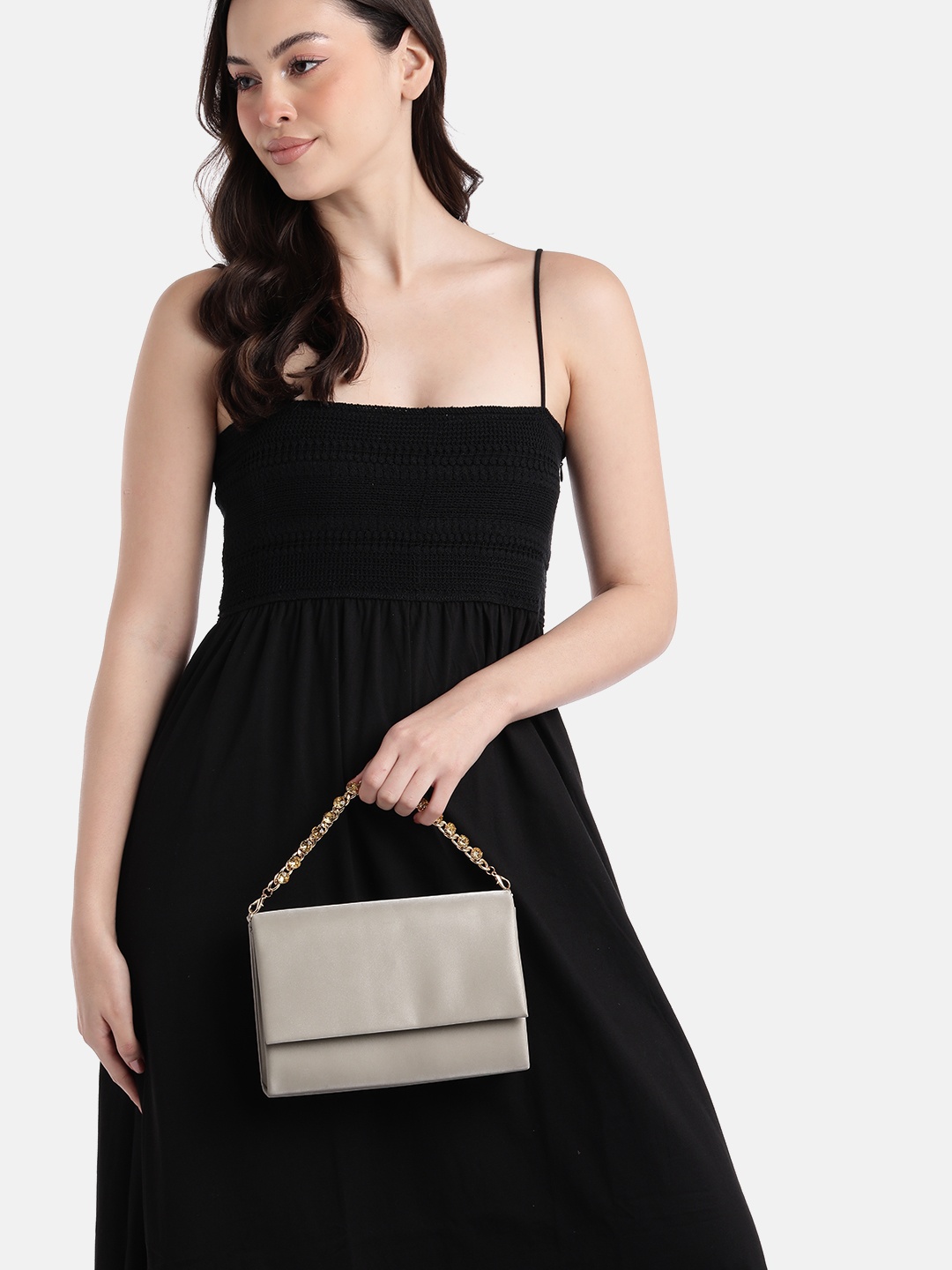 

Lino Perros Embellished Envelope Clutch, Beige
