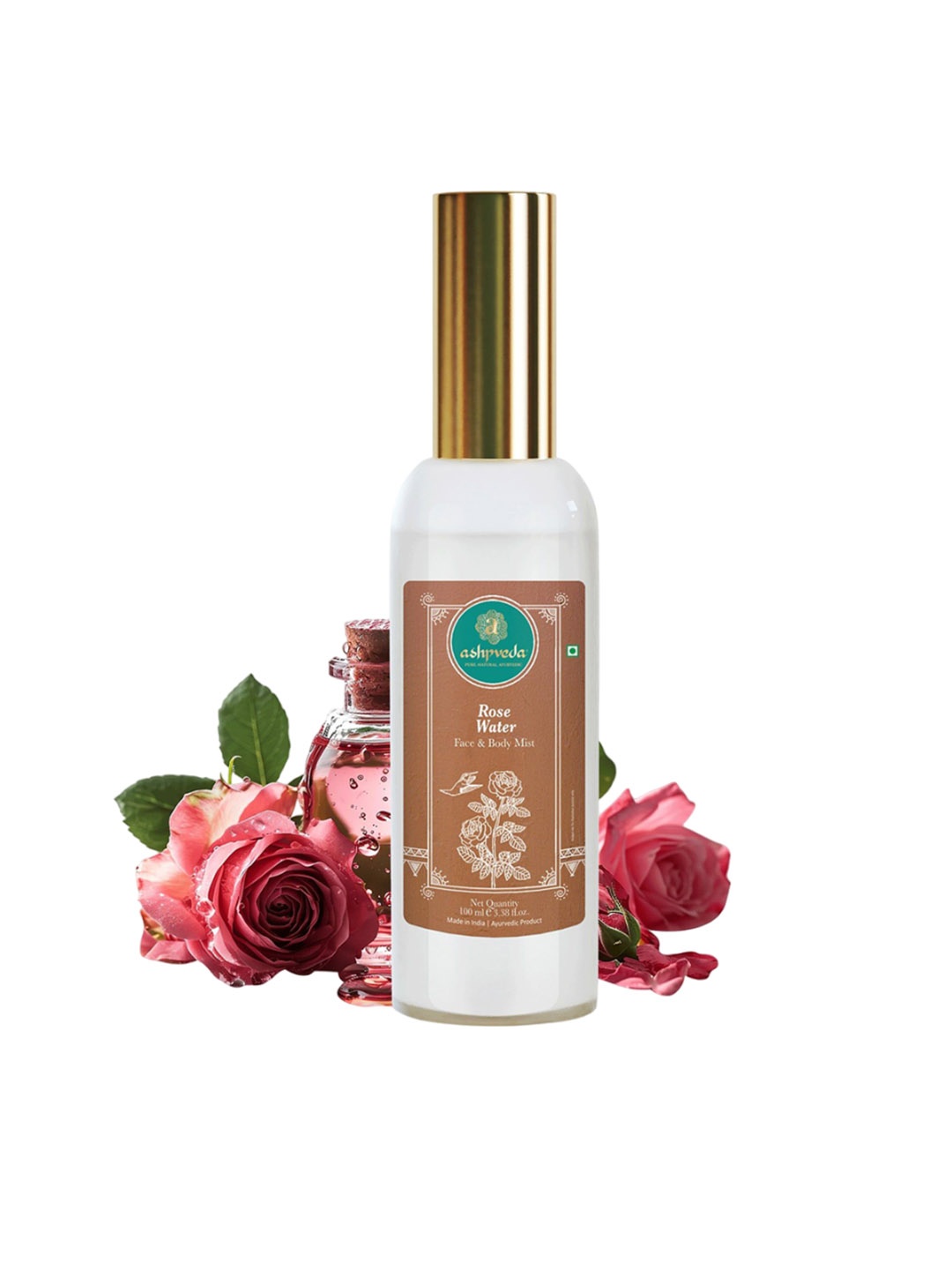 

ASHPVEDA Rose Water Face & Body Mist- 100 ml, Transparent