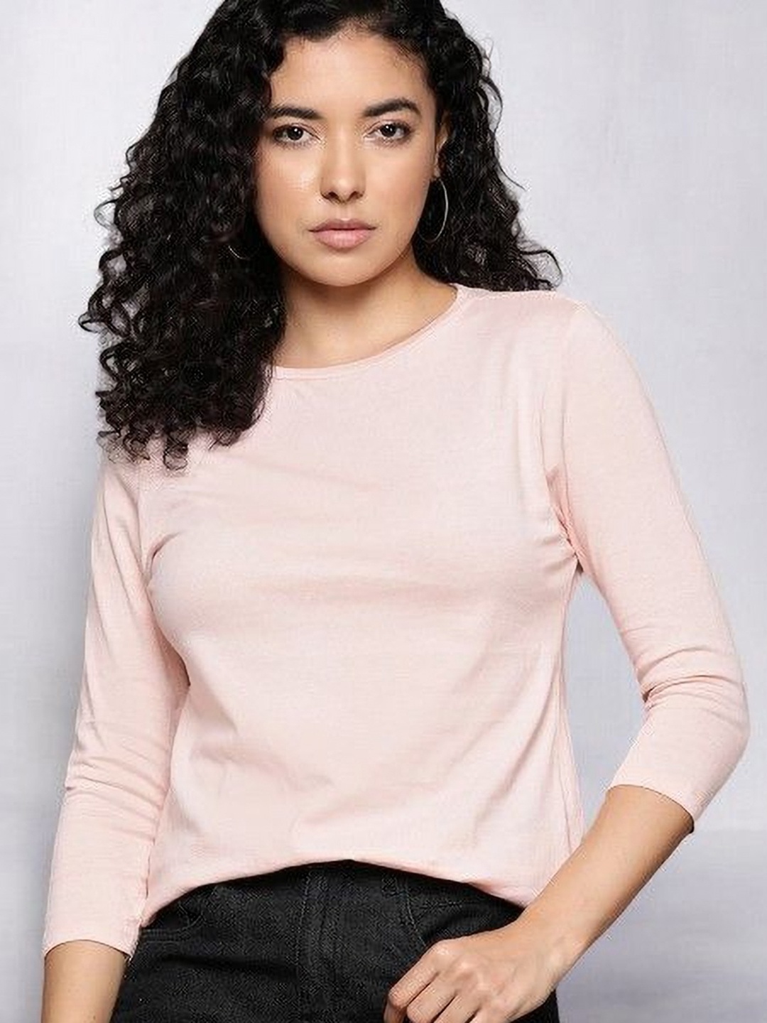 

GUTI Women Pure Cotton Raw Edge T-shirt, Pink