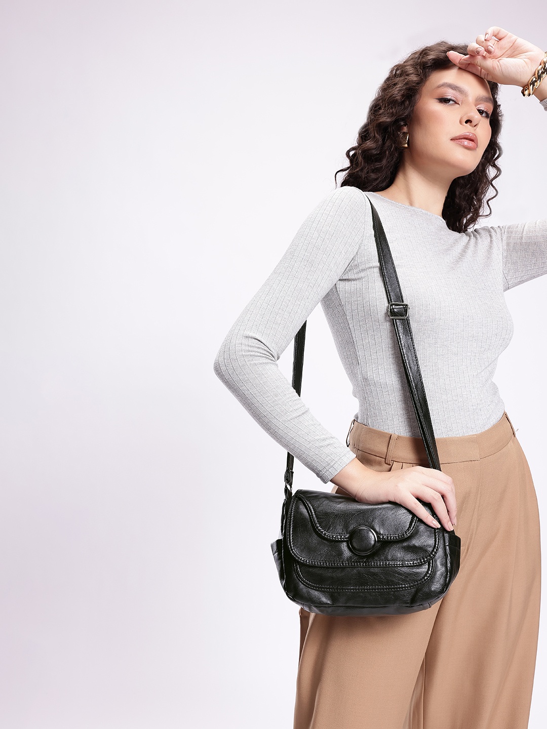 

Mast & Harbour Textured Sling Bag, Black