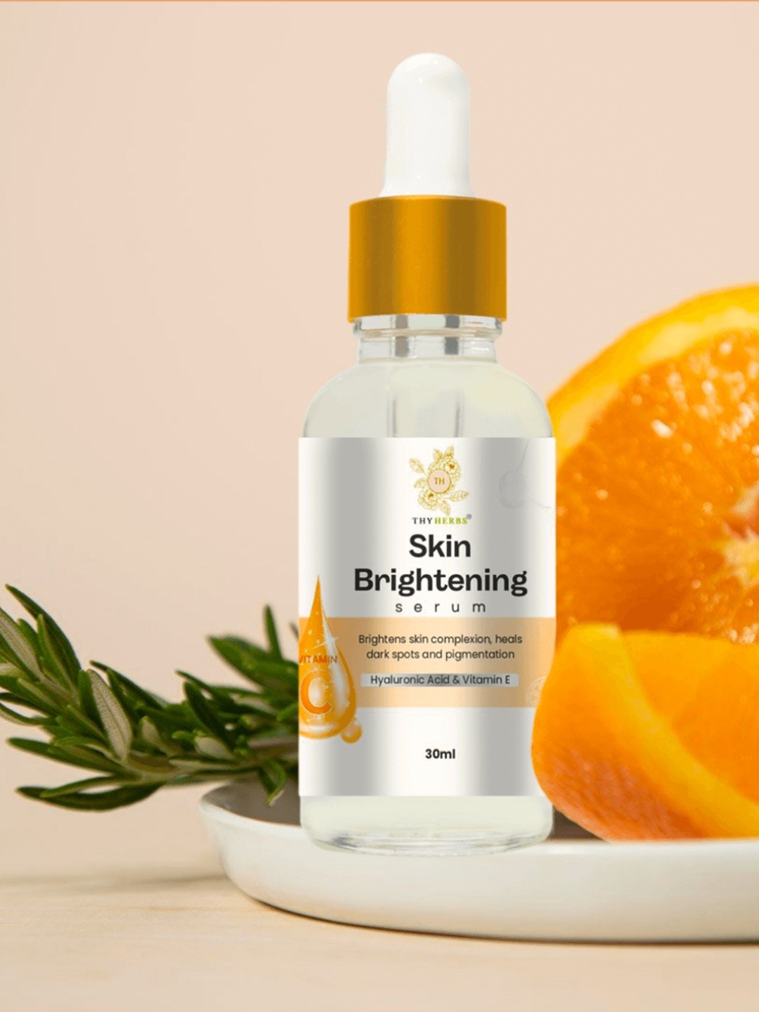 

Thyherbs Skin Brightening Serum with Hyaluronic Acid & Vitamin E-30ml, Orange