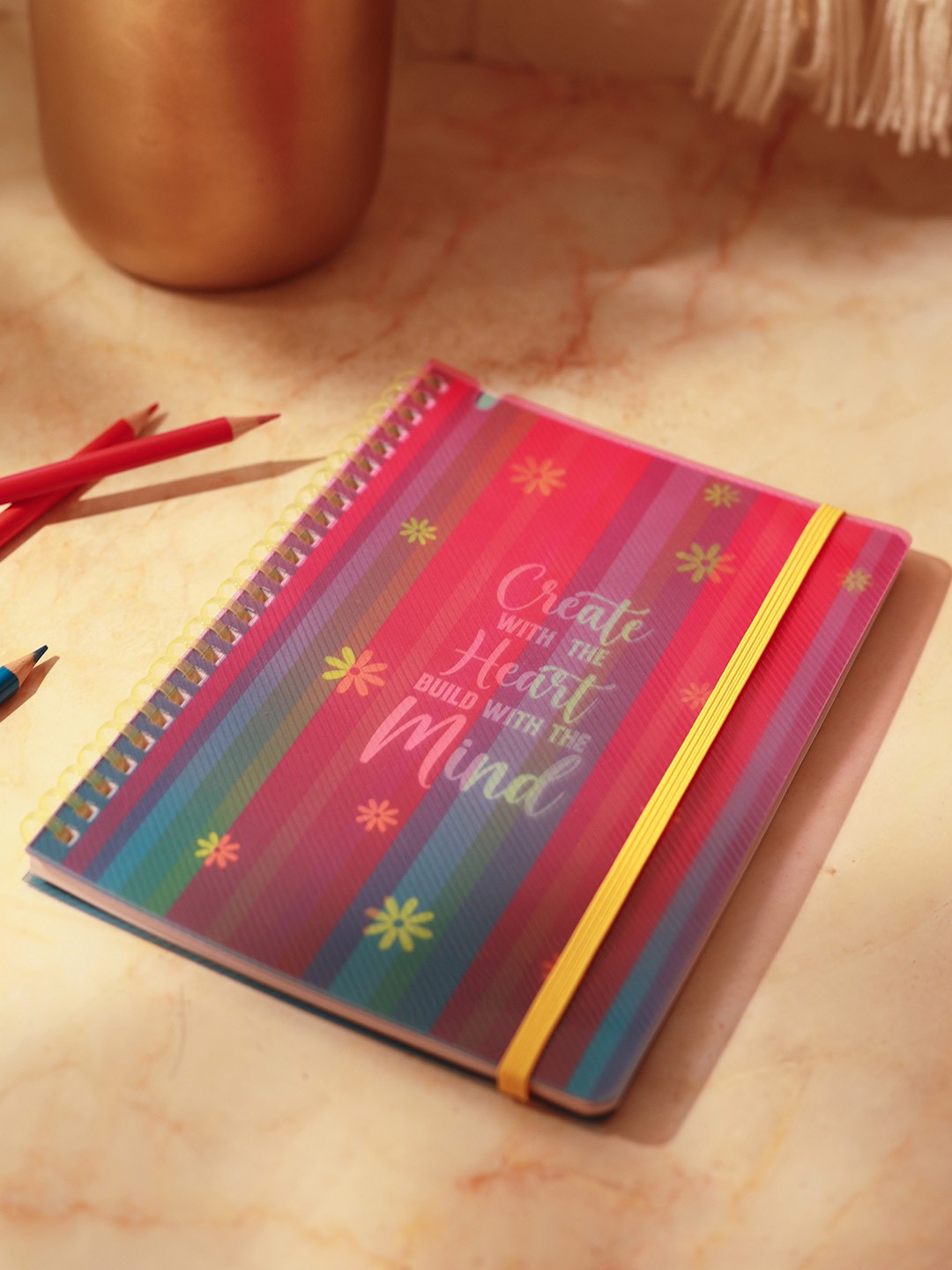 

Doodle A5 Soft Wiro Notebook - Heart & Mind, Purple
