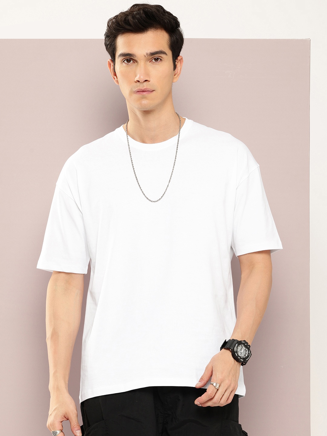 

Kook N Keech Drop Shoulder Sleeve Pure Cotton T-shirt, White