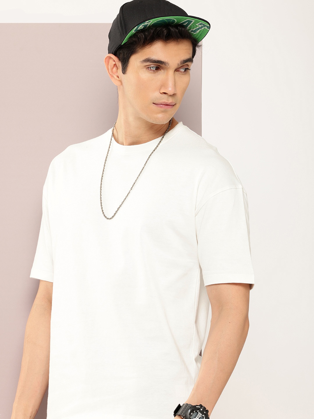 

Kook N Keech Drop Shoulder Sleeve Pure Cotton T-shirt, Off white