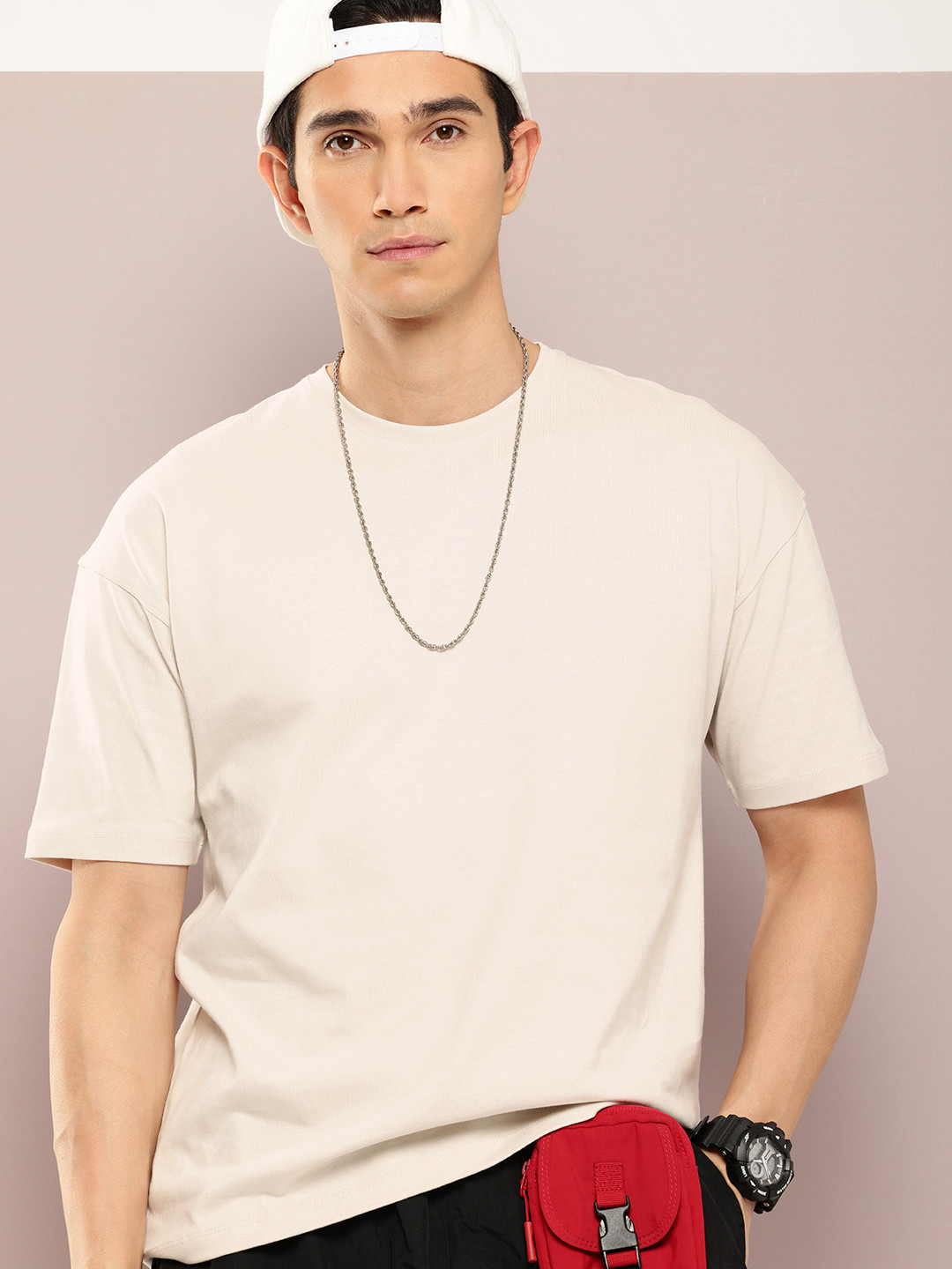 

Kook N Keech Drop Shoulder Sleeve Relaxed Fit Pure Cotton T-shirt, Off white