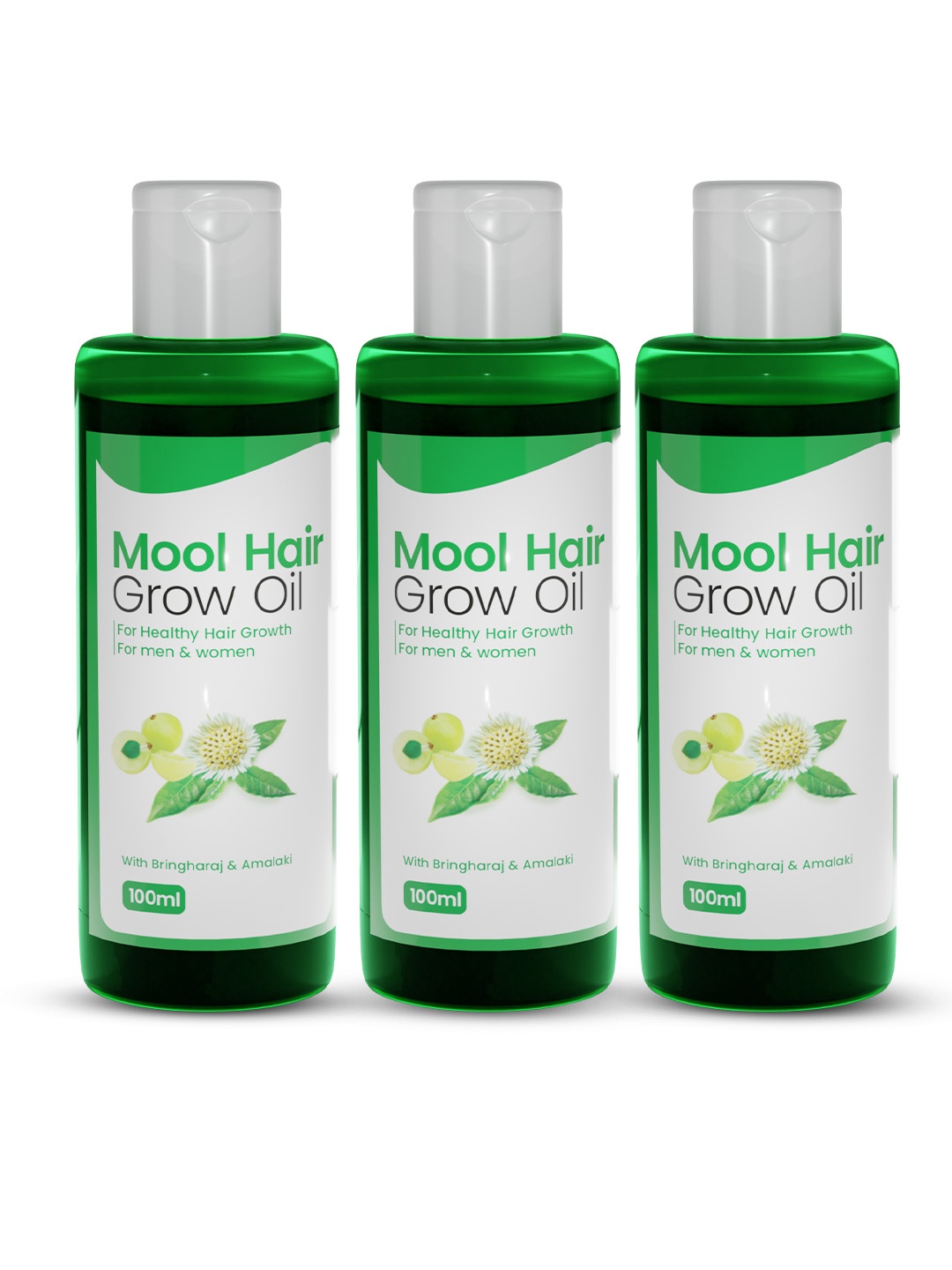 

Sheopal's Set Of 3 Mool Hair Grow Oil With Bhringraj - 100 ml Each, Green