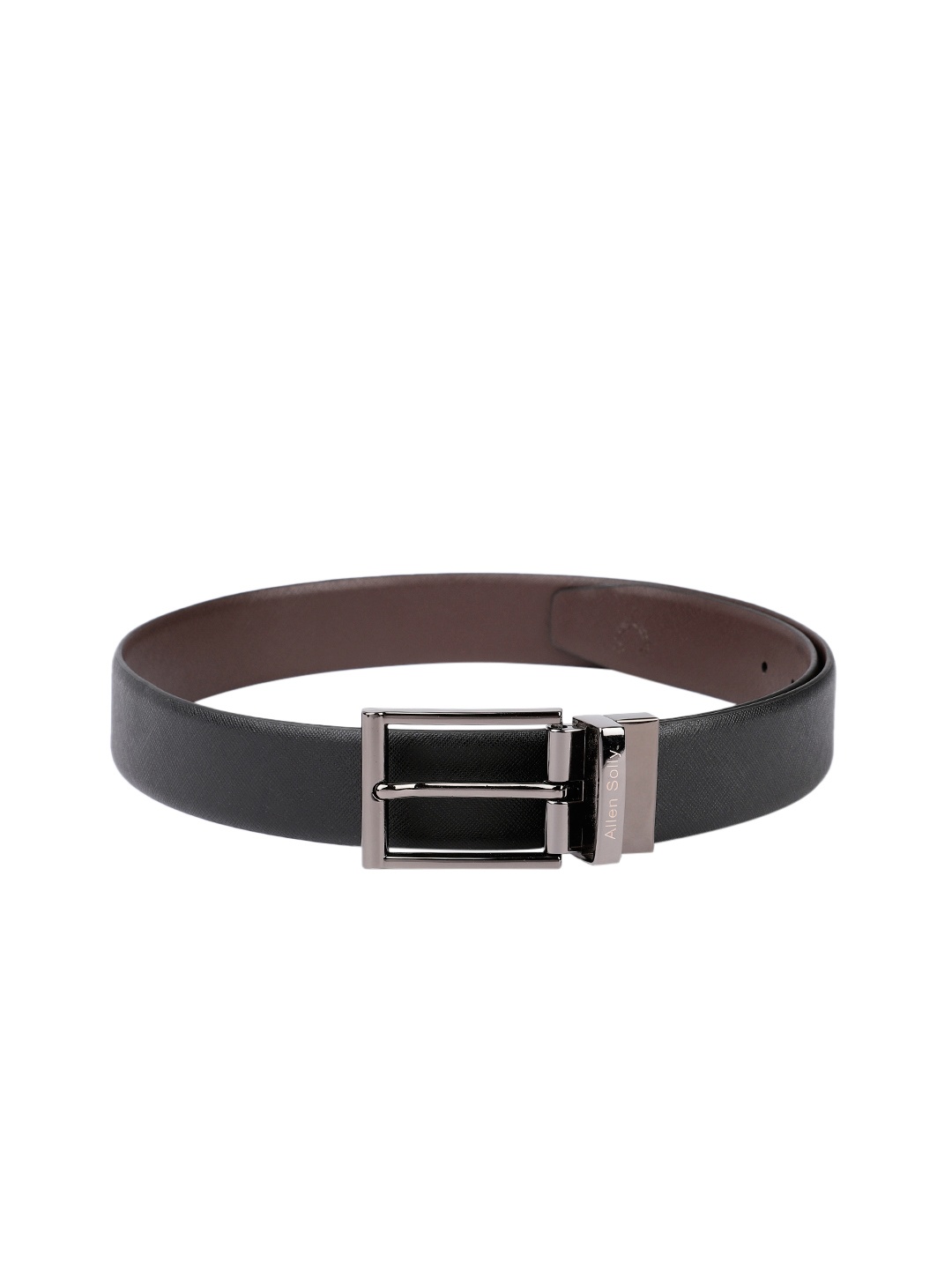 

Allen Solly Men Textured Leather Reversible Belt, Black