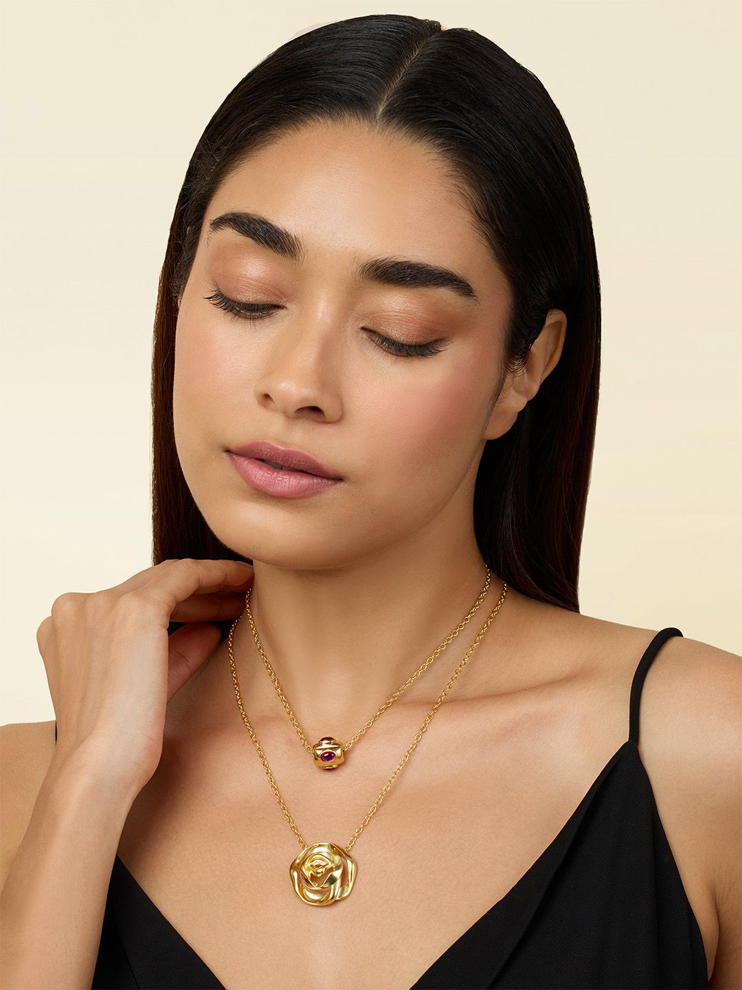

Isharya Brass Gold-Plated Layered Necklace