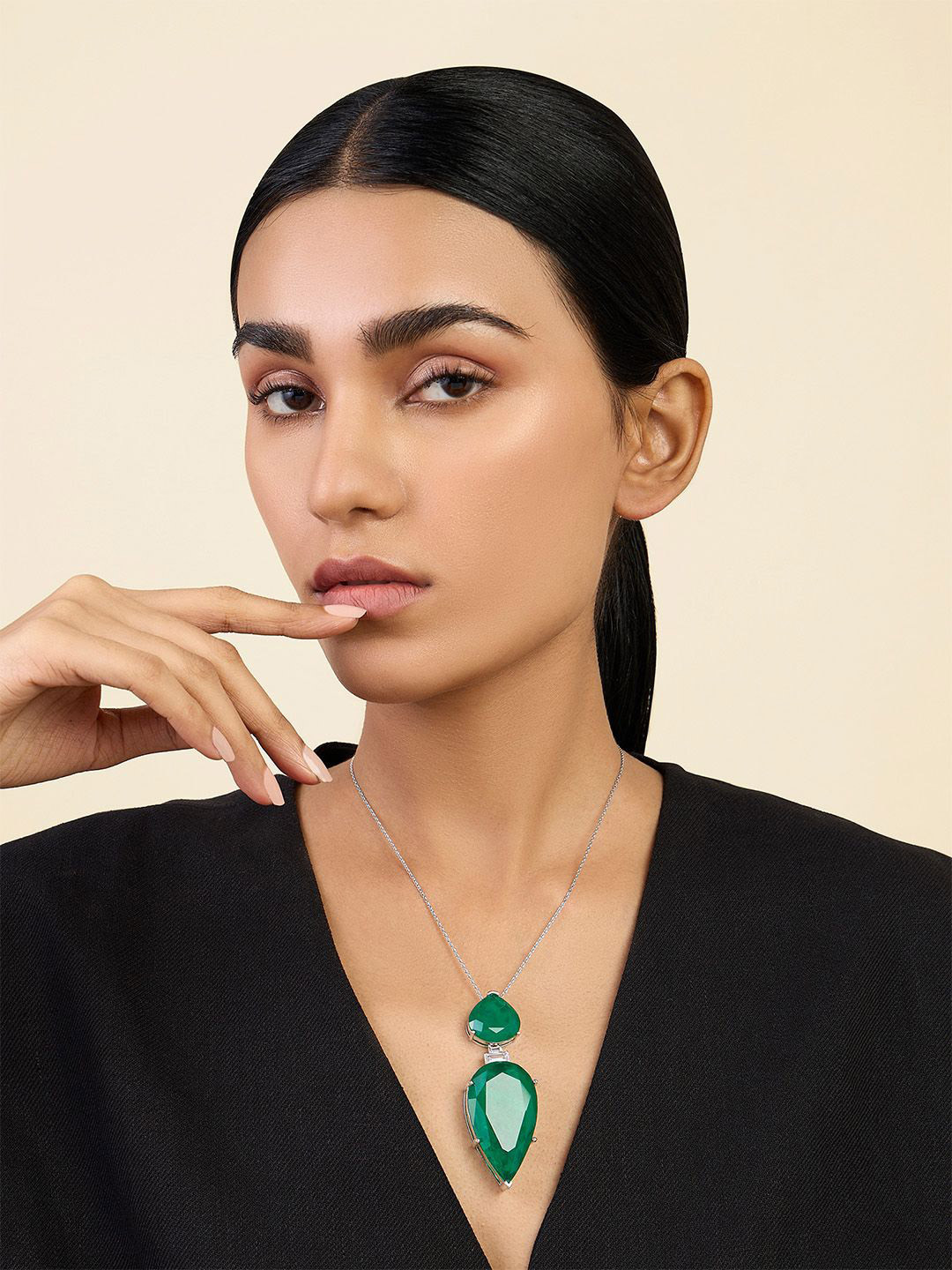 

Isharya Brass Rhodium-Plated Necklace, Silver