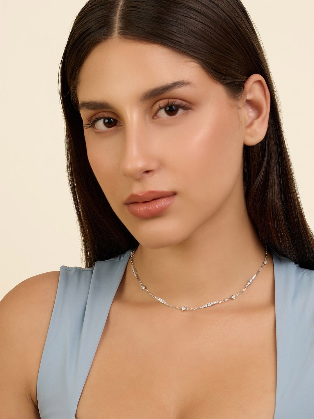 

Isharya Brass Rhodium-Plated Necklace, Silver