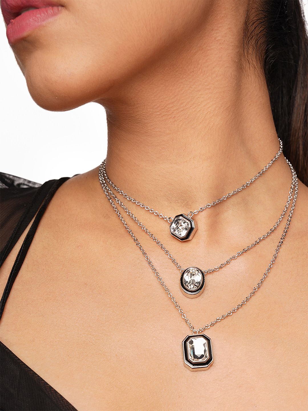 

Isharya Brass Layered Necklace, Silver