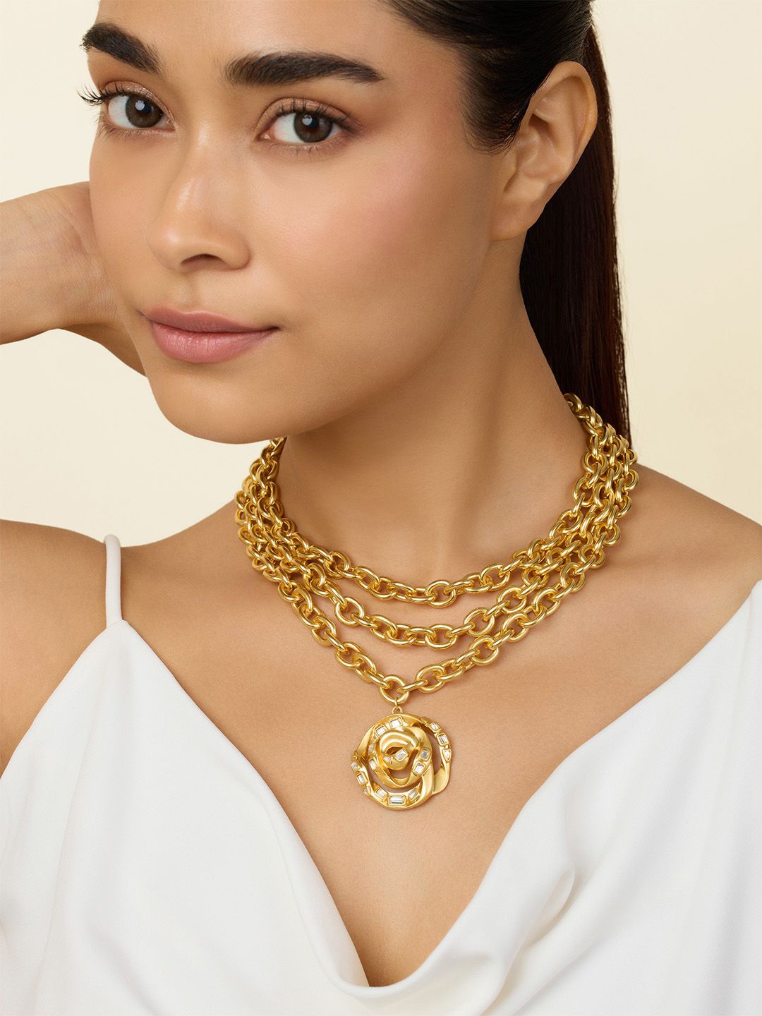 

Isharya Brass Gold-Plated Layered Necklace