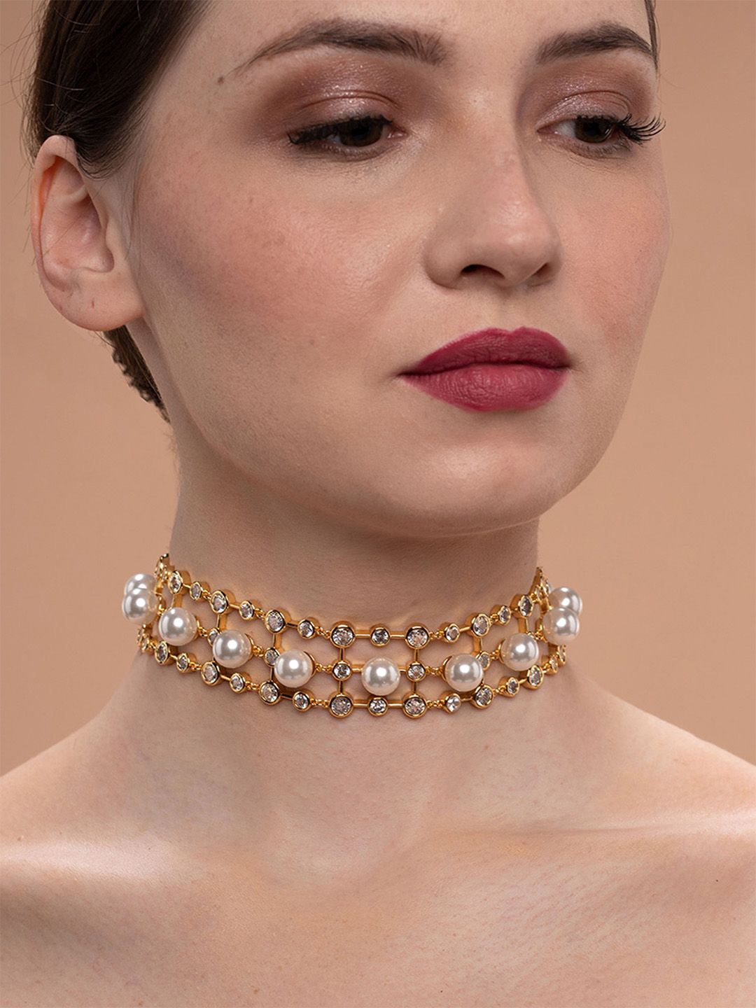 

Isharya Brass Gold-Plated Choker Necklace