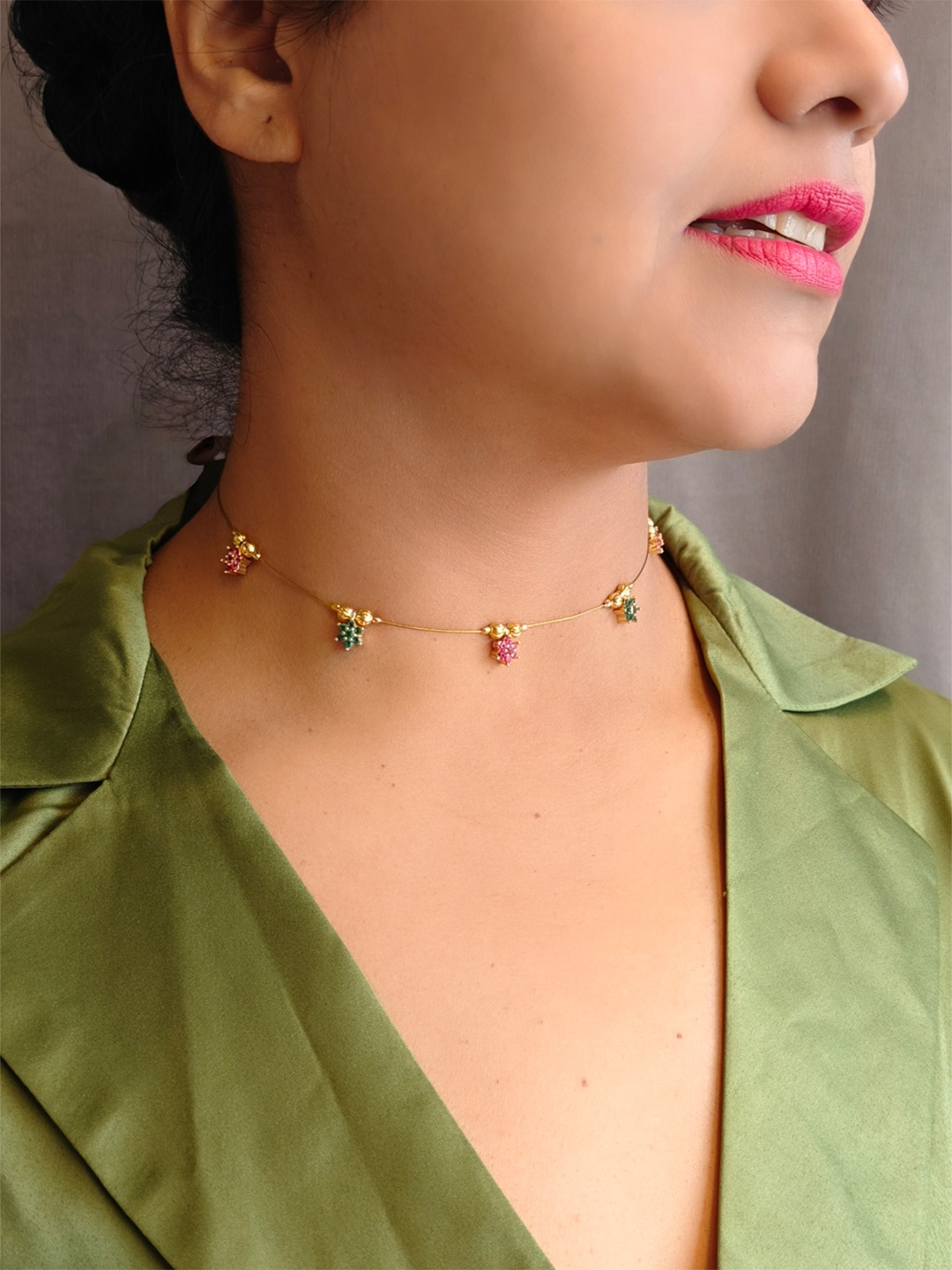 

GRIIHAM Copper Gold-Plated Necklace, Pink