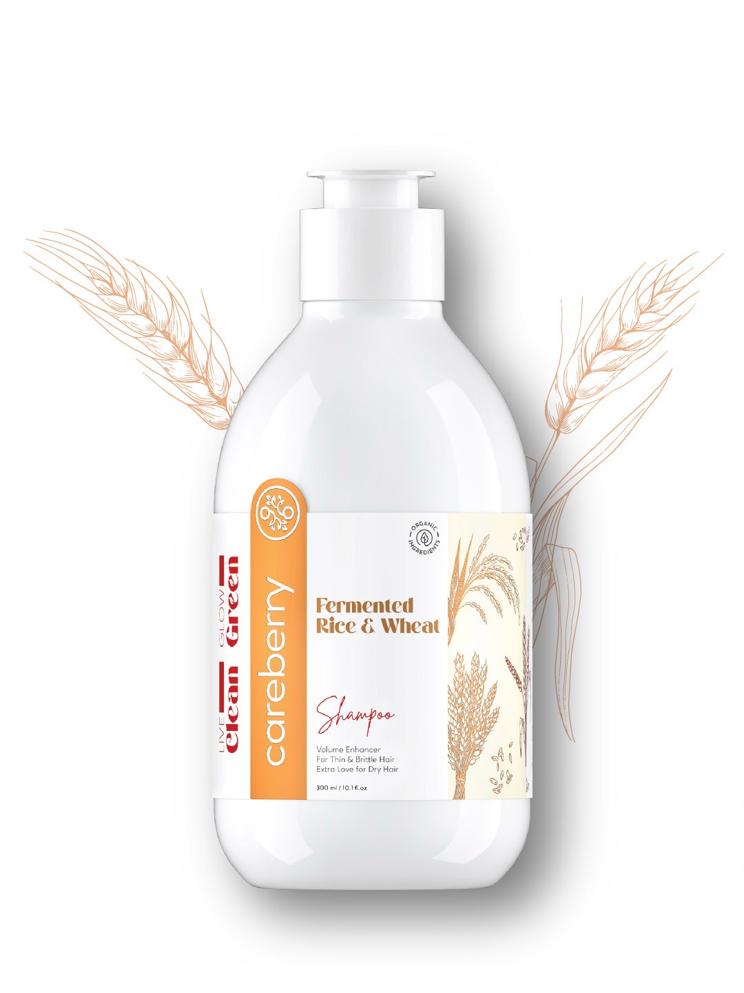 

careberry Fermented Rice & Wheat Volumizing Shampoo - 300 ml, Beige