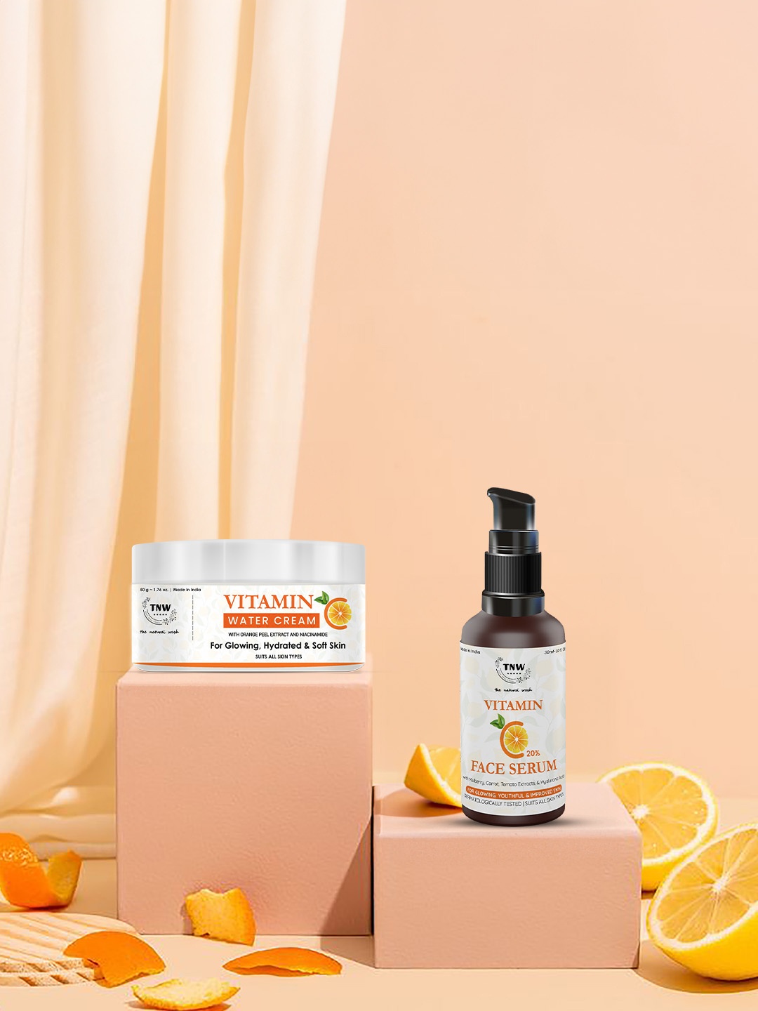 

TNW the natural wash Vitamin C Face Care Duo - Water Cream 50g + Face Serum 30ml, Orange