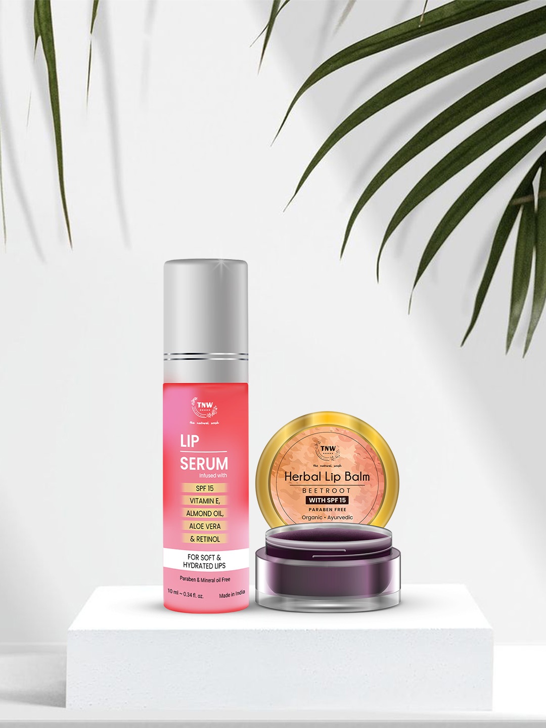 

TNW the natural wash Set of Lip Serum - 10ml & Herbal Beetroot Lip Balm - 5g, Pink