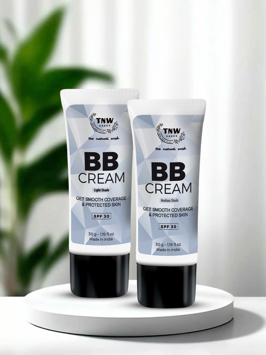 

TNW the natural wash Set of 2 SPF30 BB Cream with Saffron 30 g each - Light 1 & Medium 2, Brown