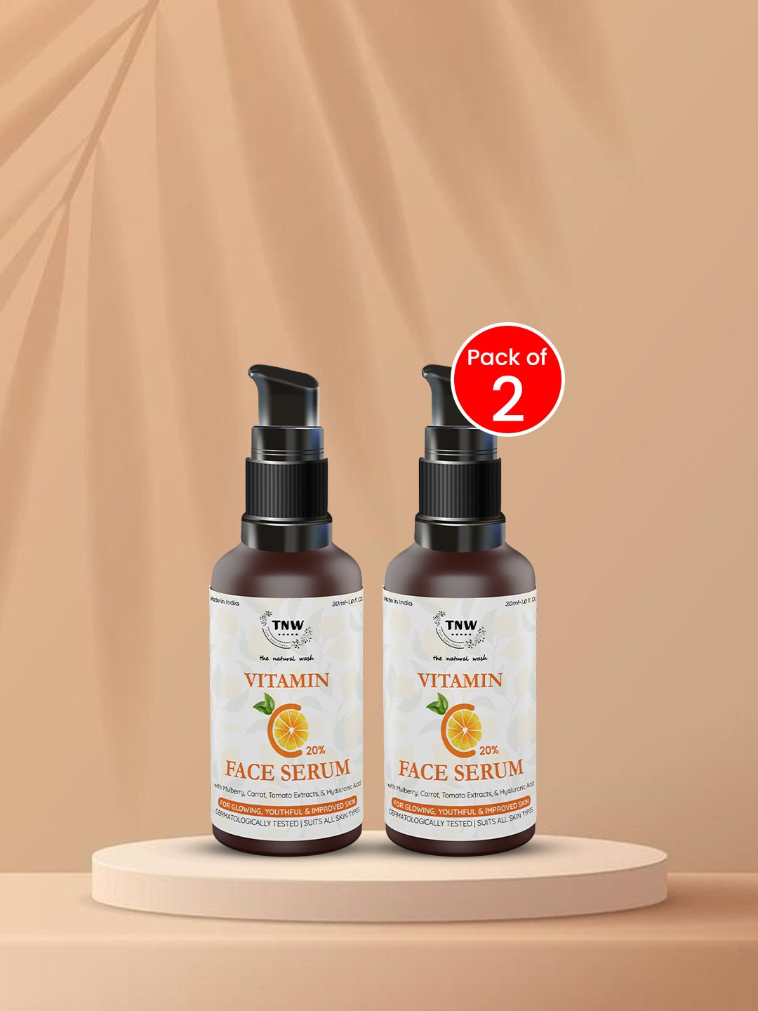 

TNW the natural wash Set of 2 Vitamin C Face Serum for Glowing & Youthful Skin - 30ml each, Orange