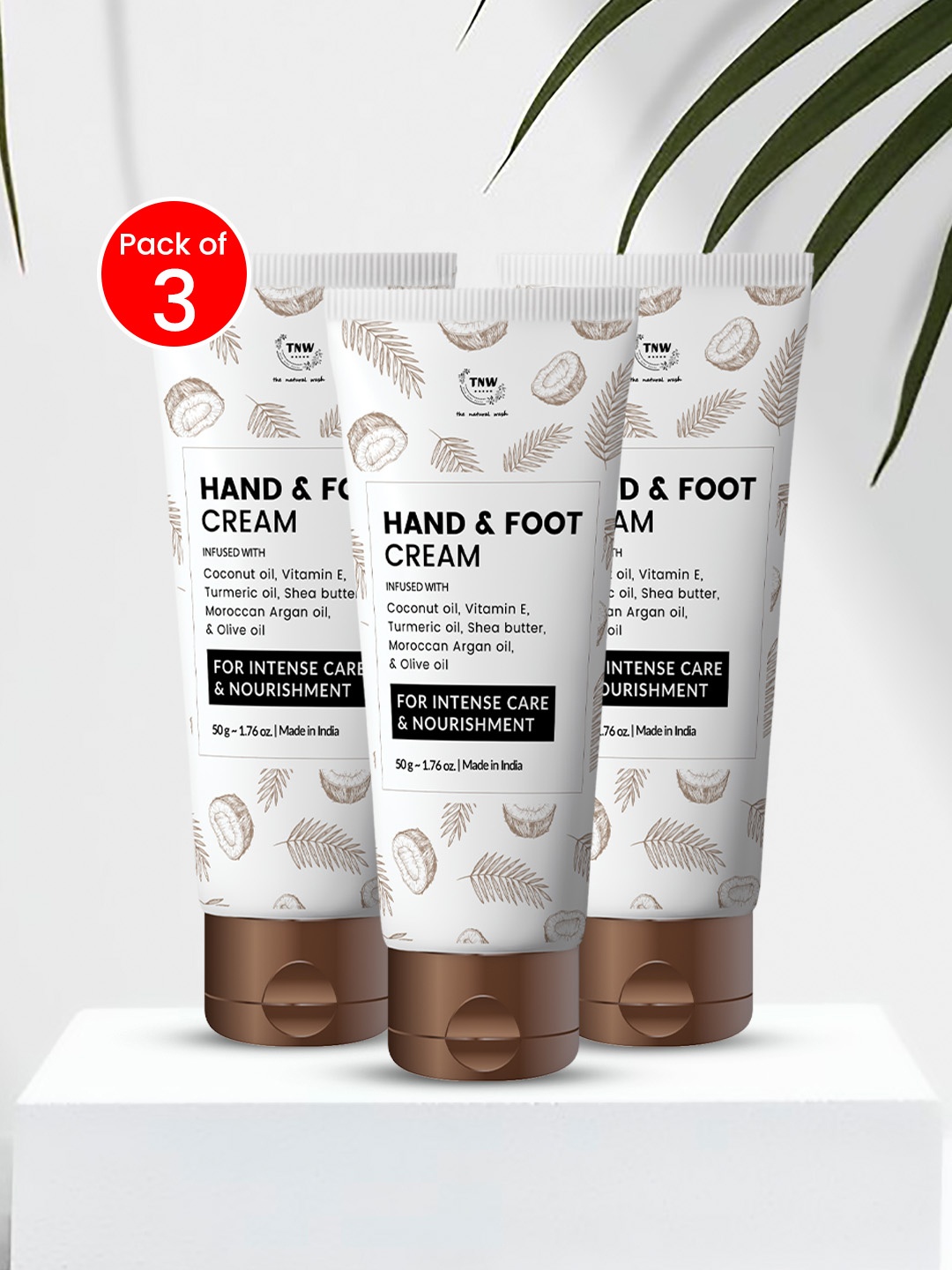 

TNW the natural wash Set of 3 Nourishing Hand & Foot Cream - 50 g each, White