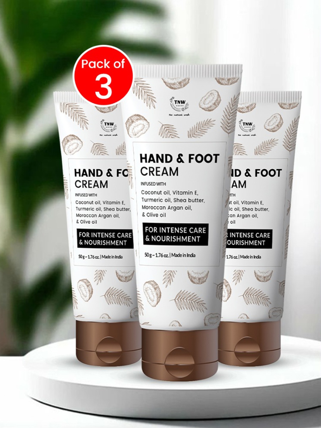 

TNW the natural wash Set of 3 Nourishing Hand & Foot Cream - 50 g each, White