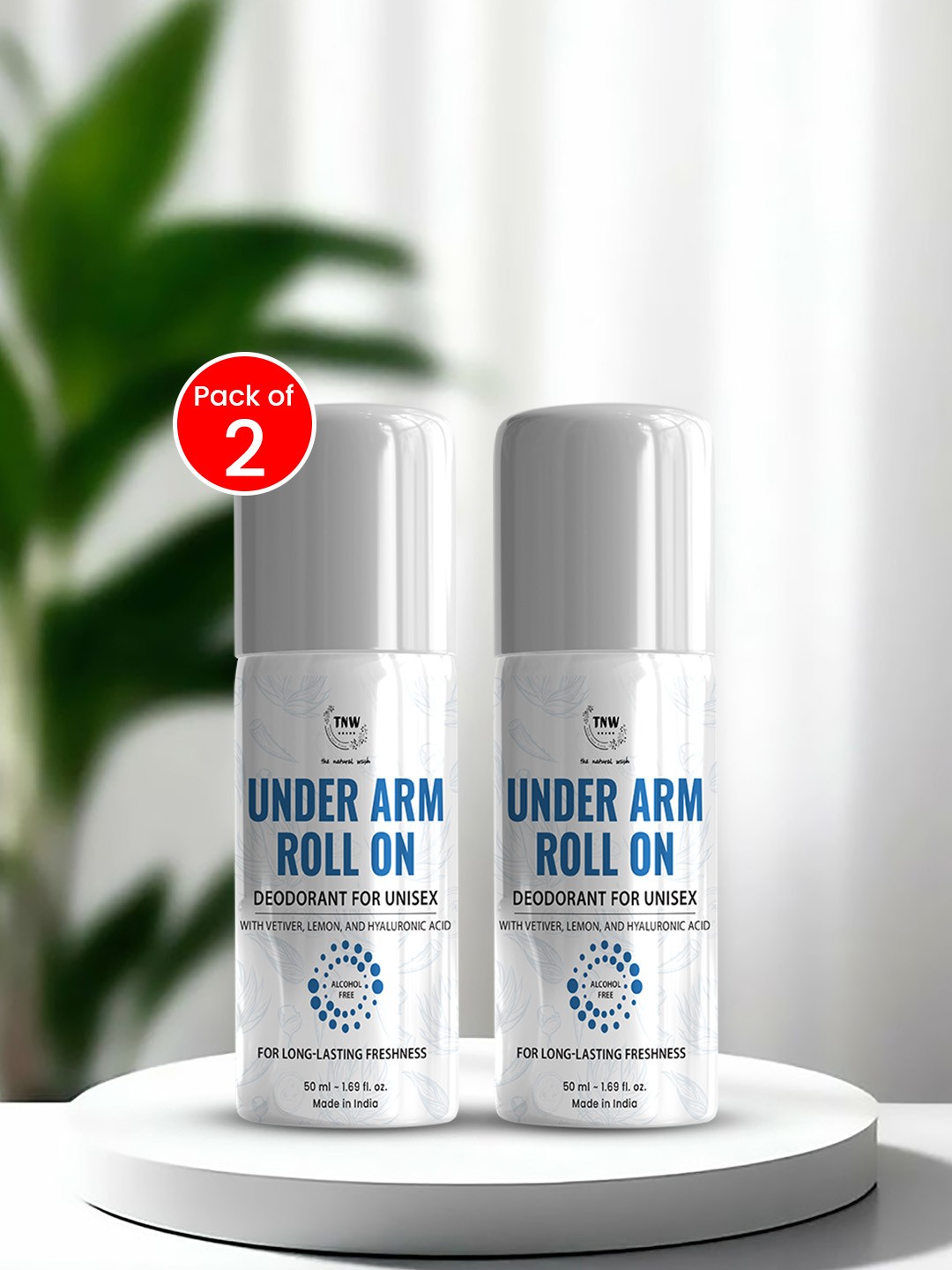 

TNW the natural wash Set of 2 Under Arm Roll On Deodorant - 50 ml each, White