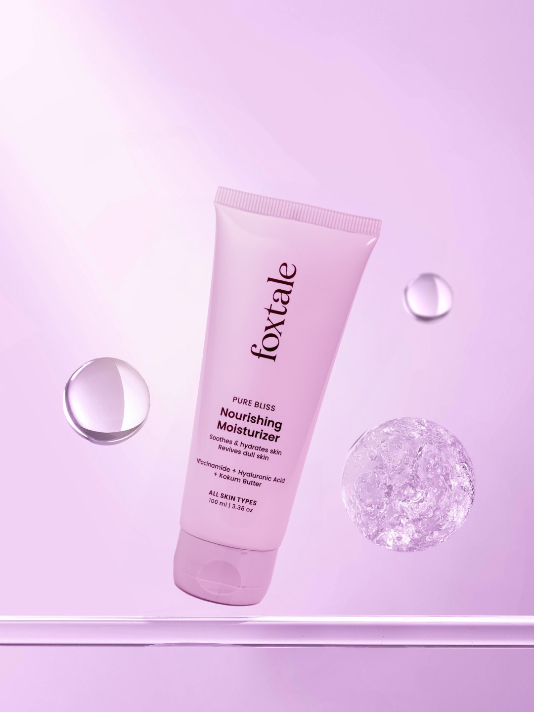 

FoxTale Pure Bliss Nourishing Moisturiser with Niacinamide - 100 ml, Purple