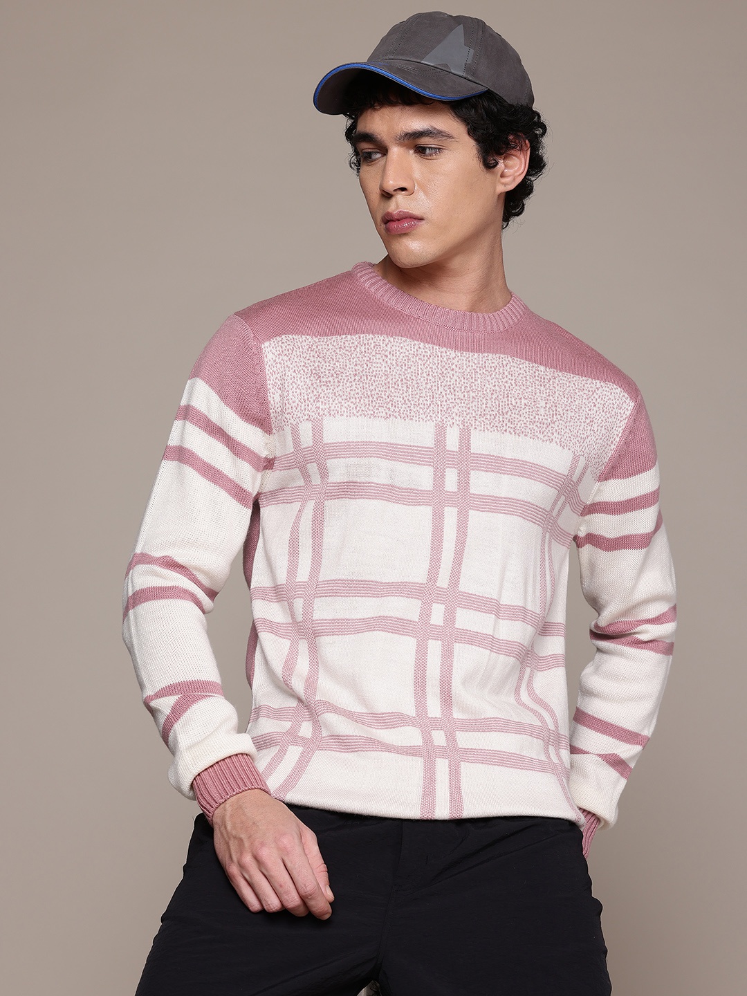 

The Roadster Life Co. Checked Pullover Sweater, Rose
