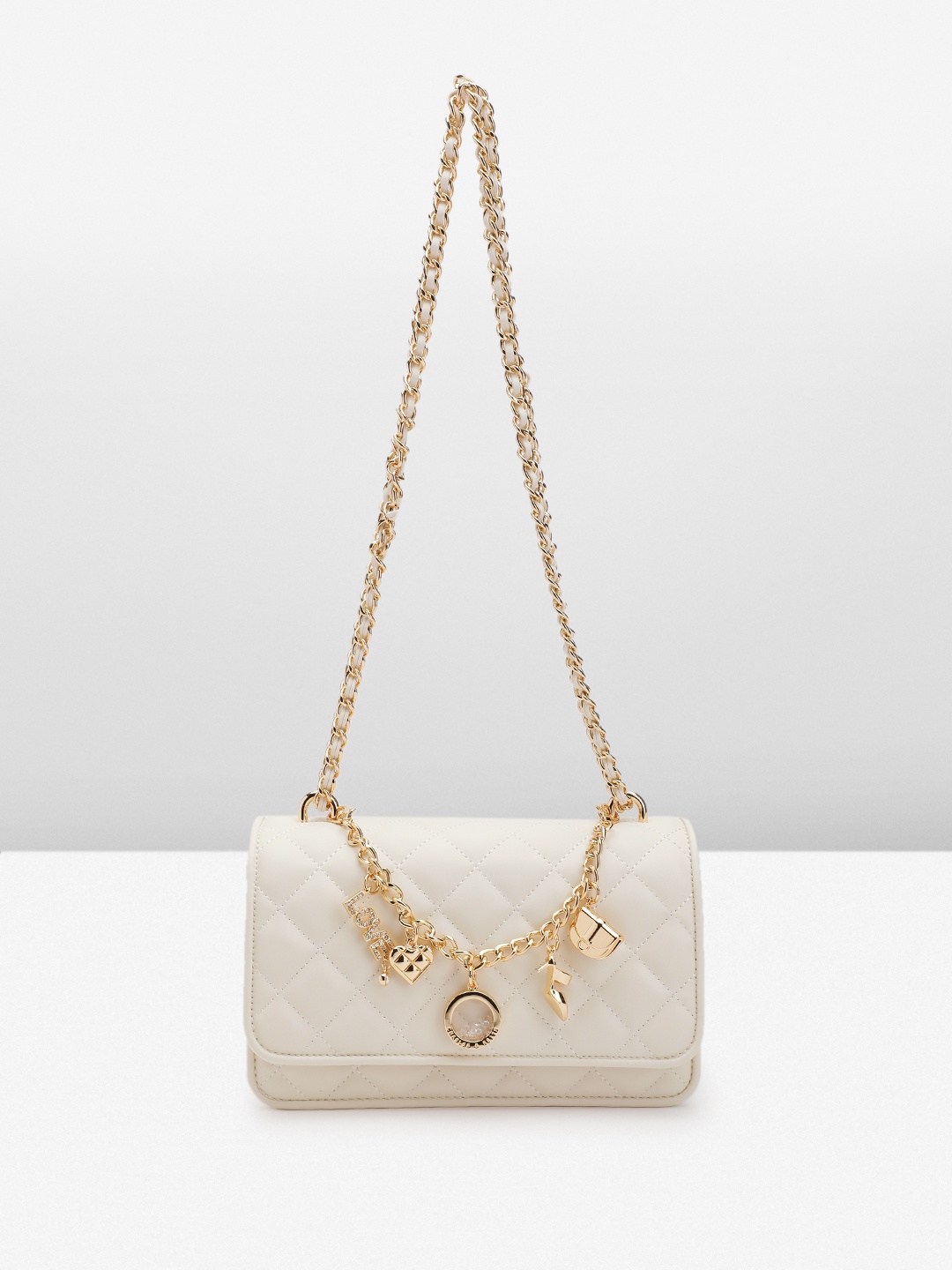 

CHARLES & KEITH Quilted Structured Shoulder Bag, White