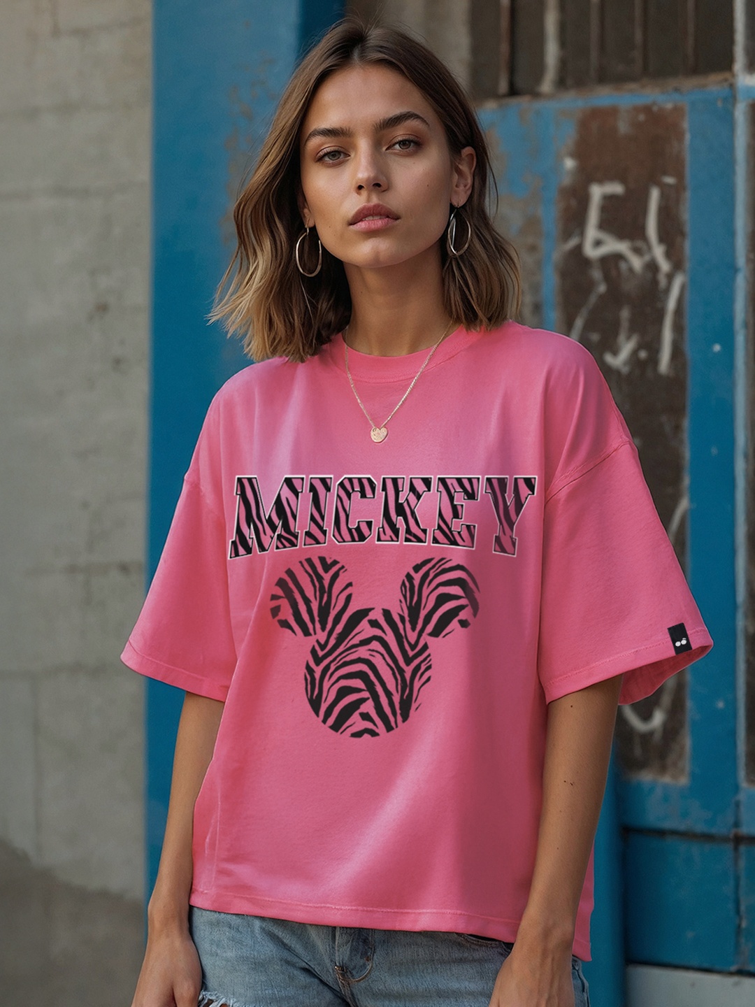 

Bewakoof AIR Women Mickey Mouse Printed T-shirt, Pink