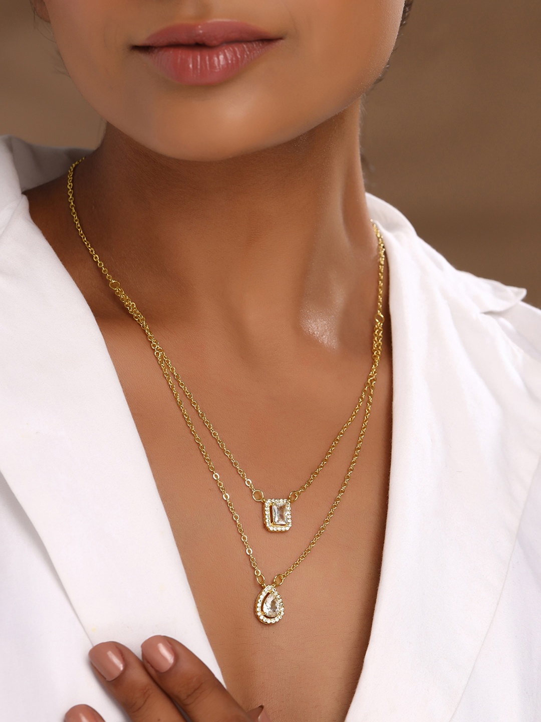 

Yellow Chimes Gold-Plated Layered Chain