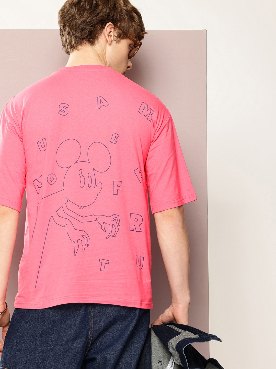 

Kook N Keech Disney Mickey Mouse Printed Oversized T-shirt with Pockets, Pink