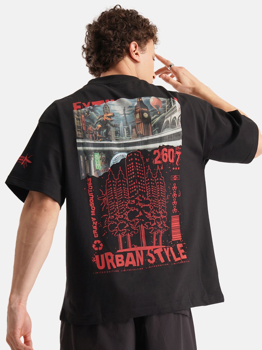

Crazy Mosquitoes Men Typography Printed T-shirt, Black