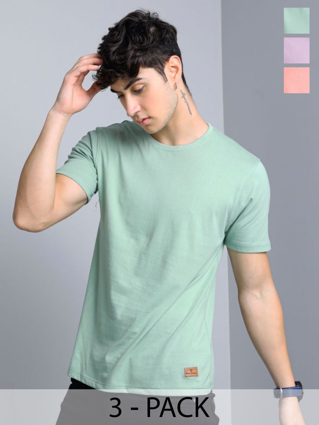 

PAUL STREET Men Brand Logo 3 Slim Fit T-shirt, Multi